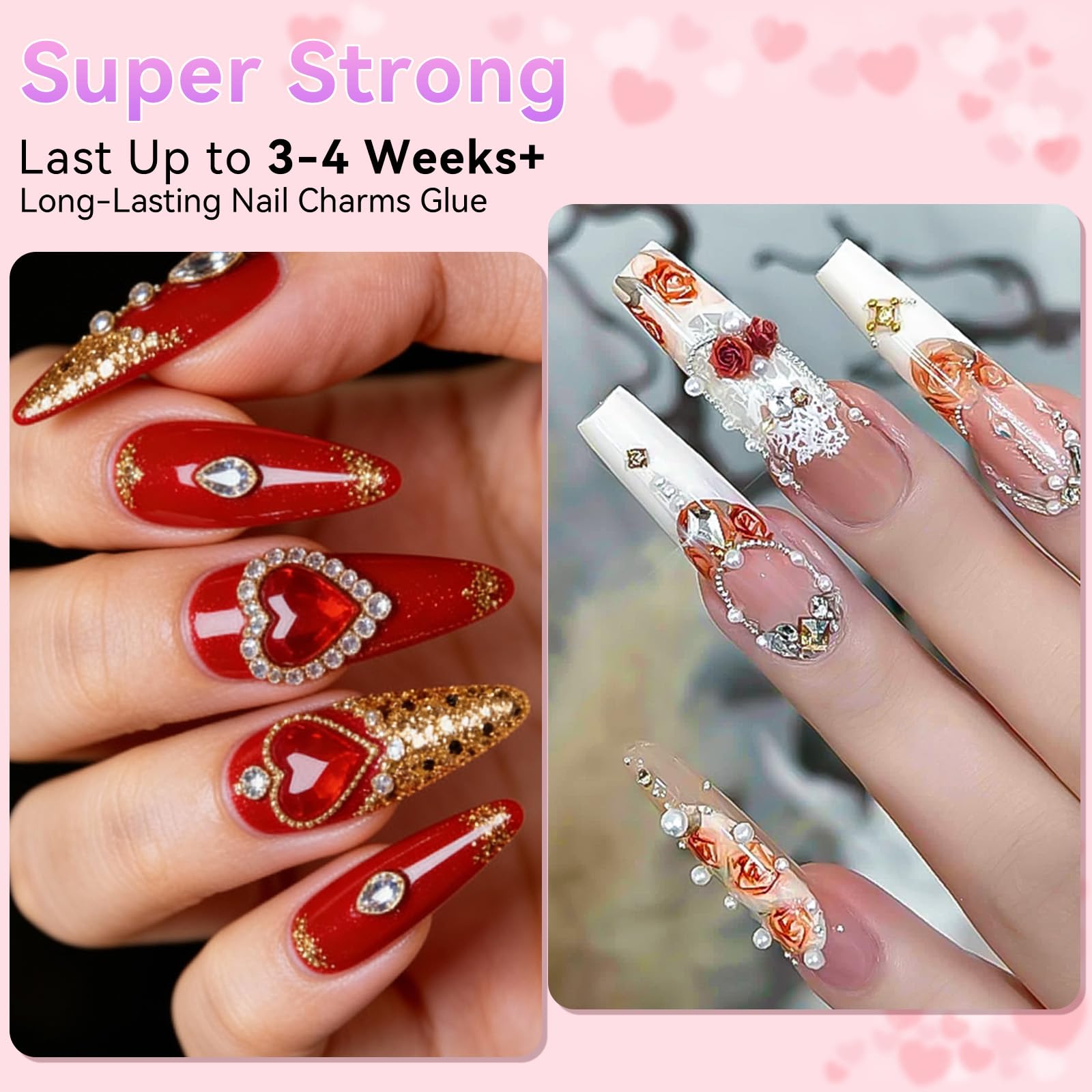 Makartt Rhinestone Glue for Nails: Super Strong Gel Nail Glue for Nail Charms Gems Decorations, 3D Gel Nail Art Bling Jewel Diamonds for Salon & DIY Manicure, 30ML UV Lamp Cured Need Beauty Gifts