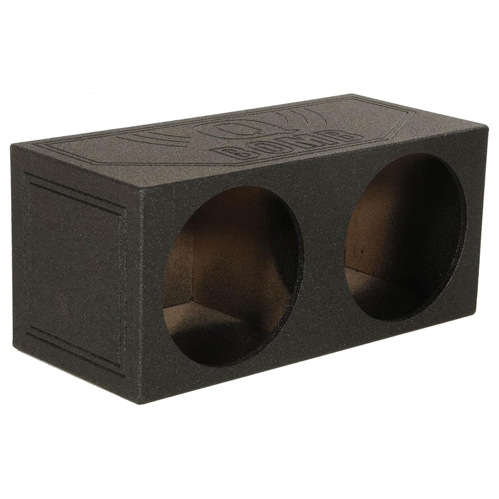 QPower 12 Inch Dual Subwoofer Box, High-Performance Vented Speaker Enclosure, Black - Car Audio and Sound System Accessories - Portable Equipment for Subwoofers