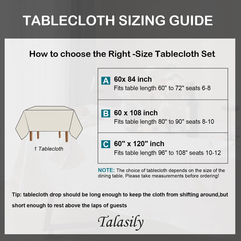Talasily Linen Tablecloth 100% Pure Linen Table Cloth 60x84 Inches Rectangle Tablecloths Washable Cloths for Kitchen, Dining, Buffet Parties, Holidays, Picnic, Weddings and Restaurants-Caramel