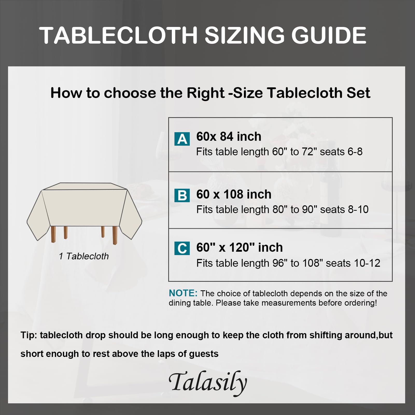 Talasily Linen Tablecloth 100% Pure Linen Table Cloth 60x84 Inches Rectangle Tablecloths Washable Cloths for Kitchen, Dining, Buffet Parties, Holidays, Picnic, Weddings and Restaurants-Caramel