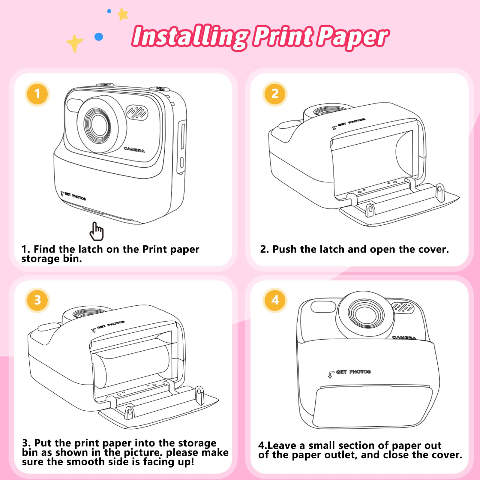 Kids Instant Digital Cameras for Boys and Girls, 1080P HD Dual-Lens Selfie Digital Camera with Print Paper & 32G Card, Christmas Birthday Gifts Toys for Toddler and Teenagers Age 3-16 Years Old