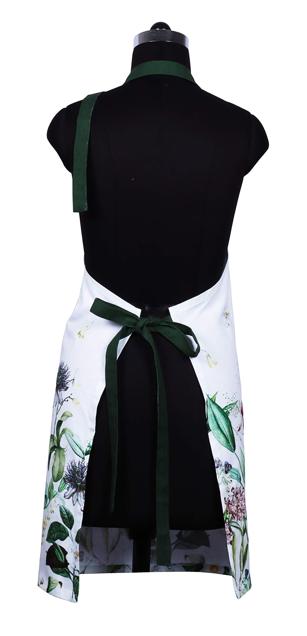 AMOUR INFINI Cotton Aprons for Women with Pocket, Adjustable Strap & Waist Ties - Washable Aprons for Baking, Cooking, Gardening (27.5 x 33 Inches - Blooming Floral)