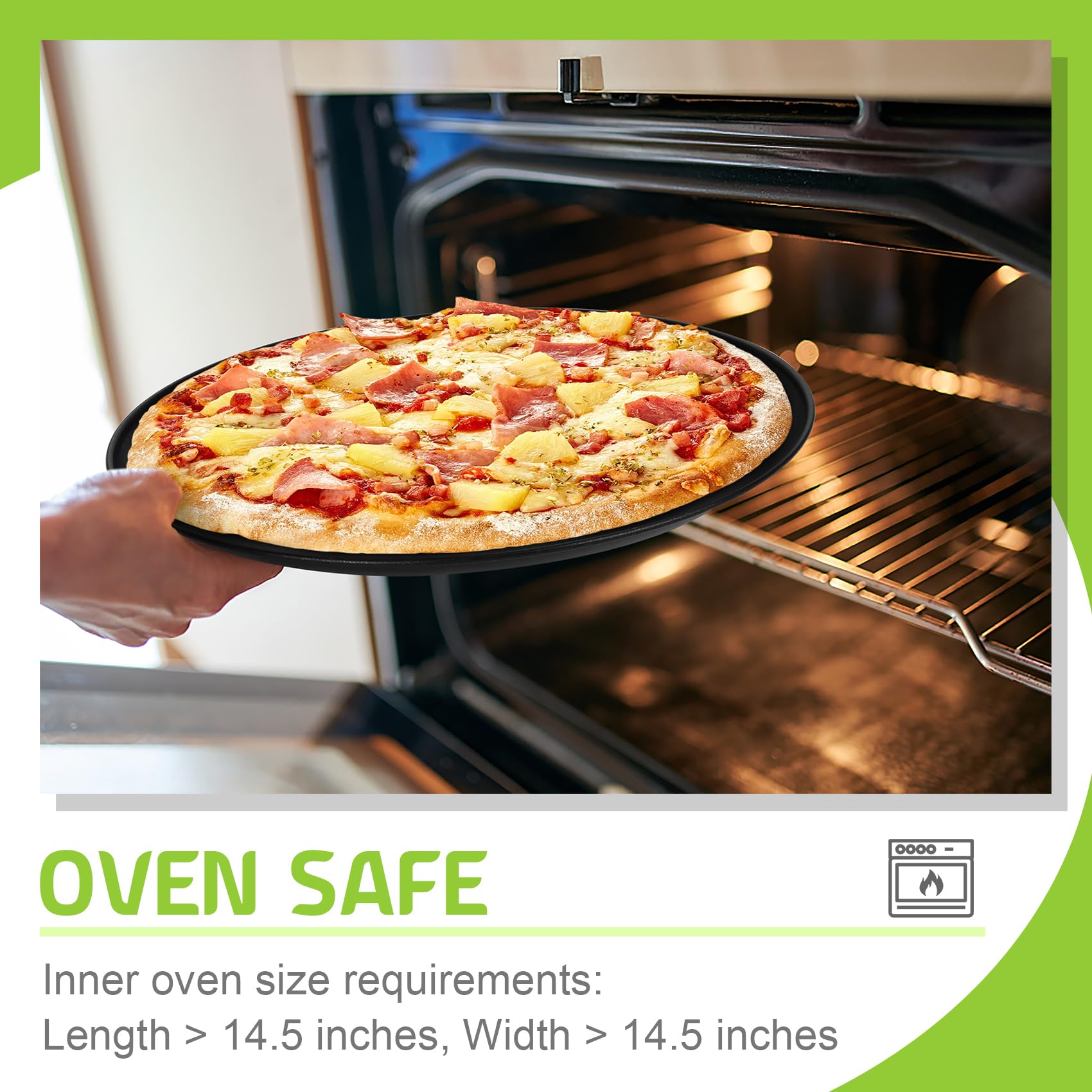 P&P CHEF Pizza Pan Set of 2, Stainless Steel Pizza Tray, Round Pizza Plate For Pie Cookie Pizza Cake, Non Toxic & Heavy Duty, Dishwasher Safe & Easy Clean, 10 Inch & Silver