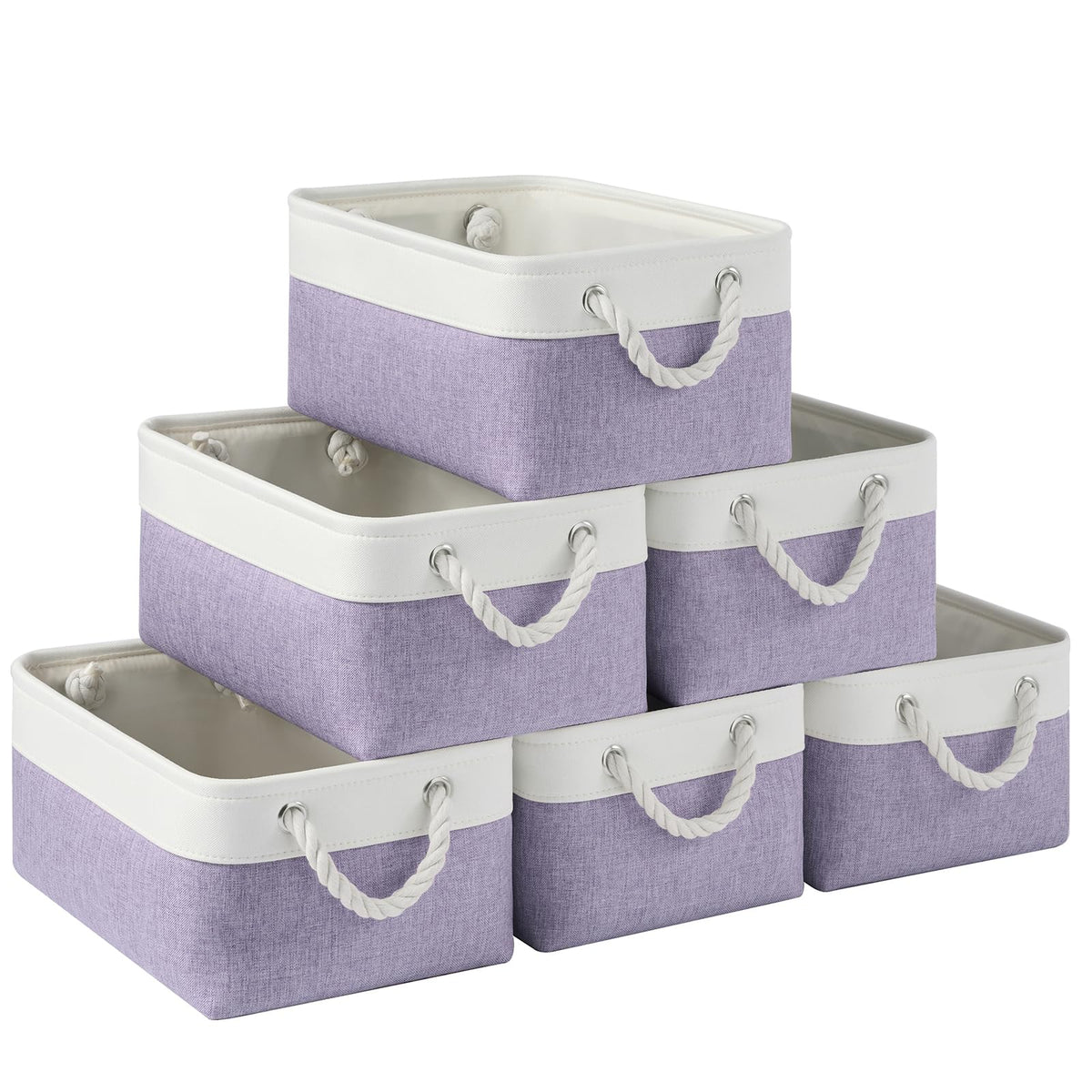 Storage Baskets for Shelves 11.8x7.9x5.2 Inch, Foldable Fabric Storage Bins with Handles, Small Storage Baskets for Organizing Closet, Office, Home Organization (1-Pack, Gray)