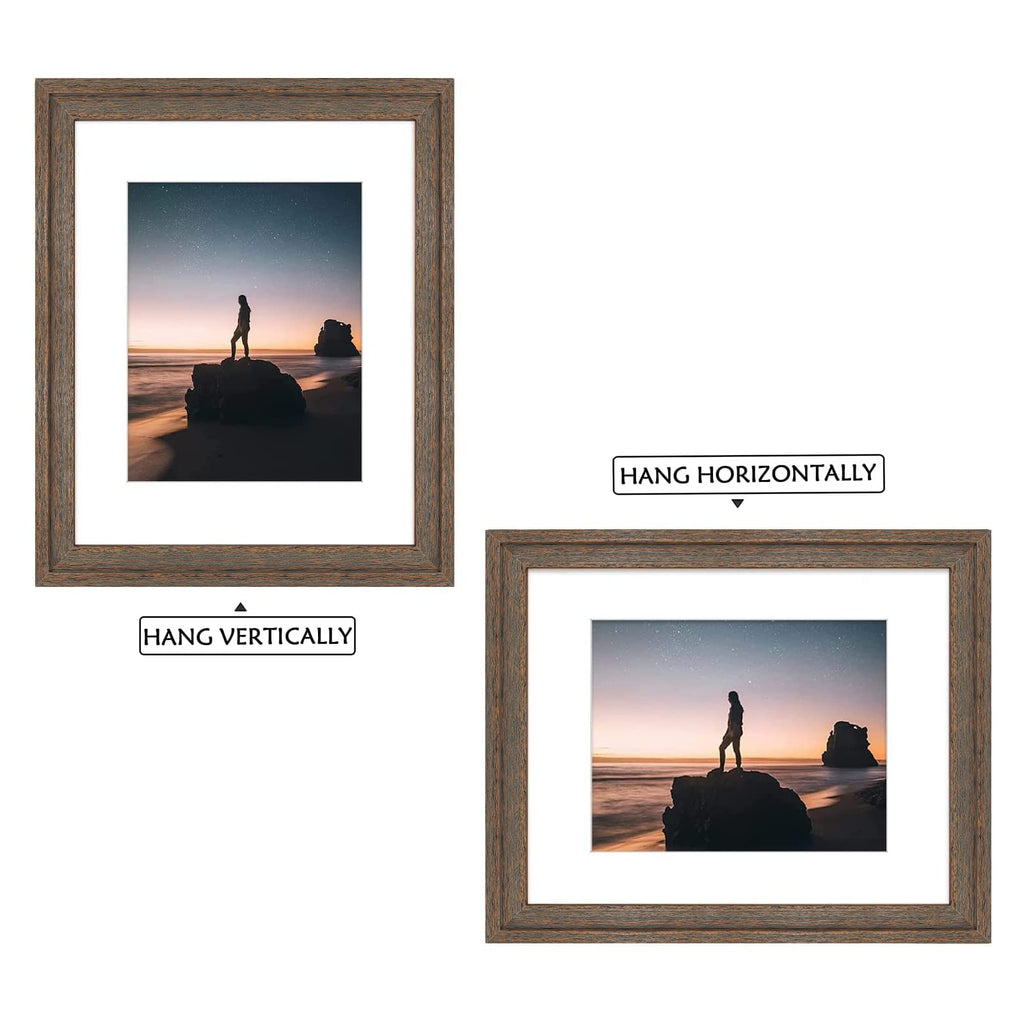 Golden State Art, 13x19 Picture Frame - Displays 11x17 Photo with Mat or 13x19 Without Mat, Wide Moulding Solid Wood Frame for Wall Display, Black