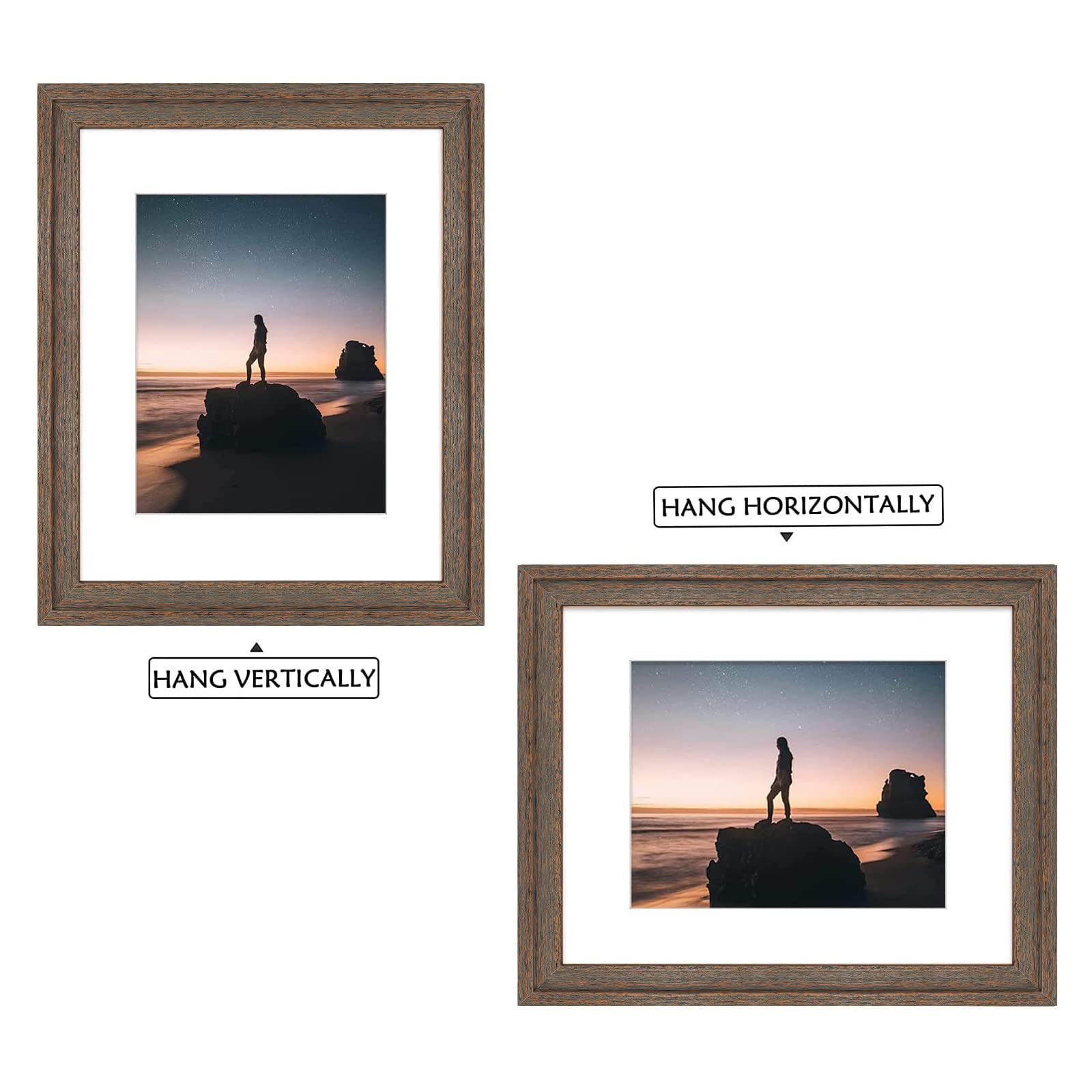 Golden State Art, 13x19 Picture Frame - Displays 11x17 Photo with Mat or 13x19 Without Mat, Wide Moulding Solid Wood Frame for Wall Display, Black