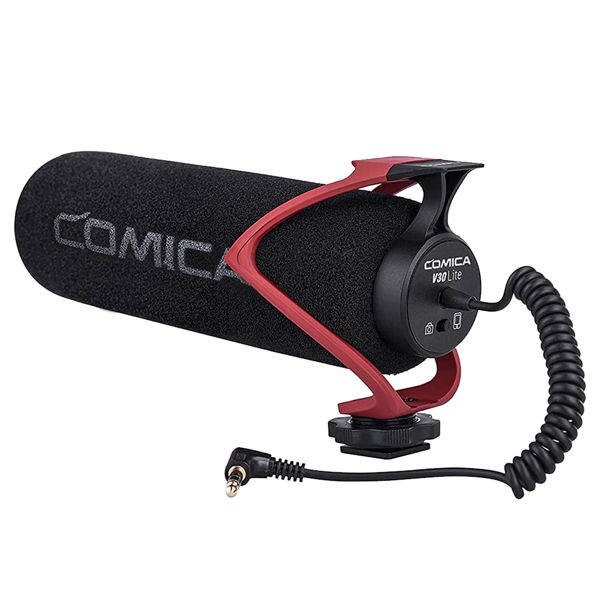 COMICA CVM-V30 LITE Video Microphone,Super-Cardioid Condenser On-Camera Shotgun Microphone for Canon Nikon Sony Panasonic DSLR Cameras,Mic for iPhone Android Smartphone with 3.5mm Jack(Black)