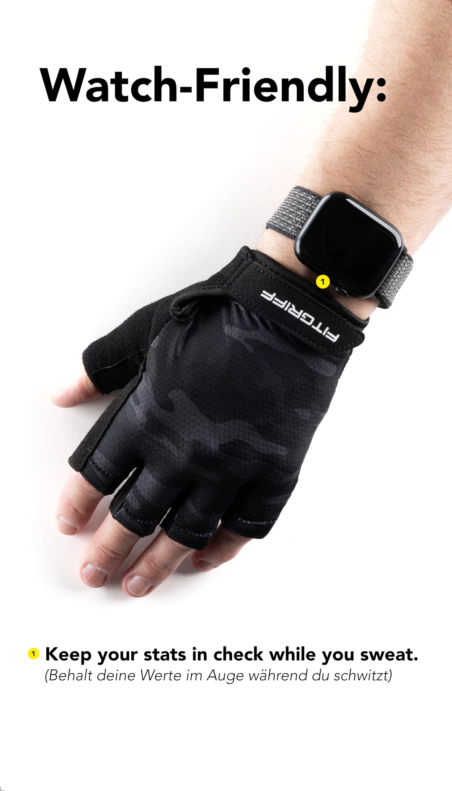 Fitgriff® Workout Gloves (Padded) for Men & Women - Fingerless Gym Gloves for Weight Lifting, Training - Full Palm Protection