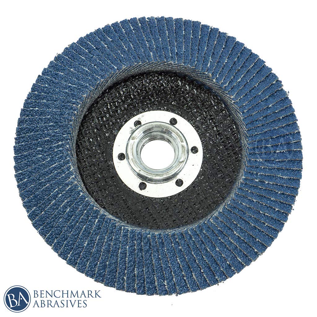 Benchmark Abrasives 4.5" x 5/8"-11 Premium High Density Jumbo Zirconia Type 29 Flap Discs 4 1/2 for Angle Grinder, Sanding Discs, Finishing - Grinding Wheels 4 1/2 Inch (10 Pack) - 40 Grit