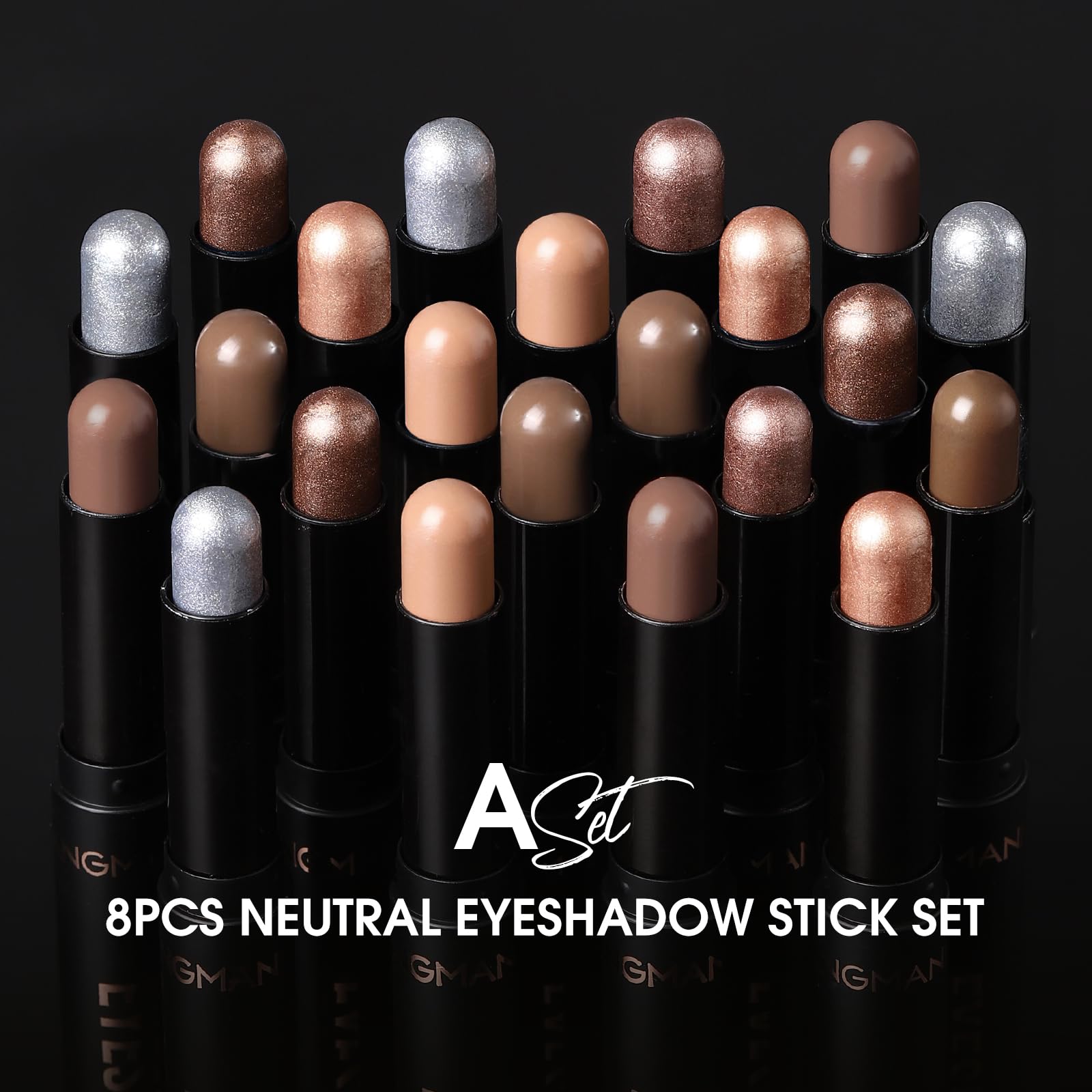 Eyeshadow Stick Set, 2 Colors Matte Professional Bright-Colored Contouring and Highlight Eyeshadow Stick, Cream Waterproof Long Lasting High Pigmented Eye Shadow