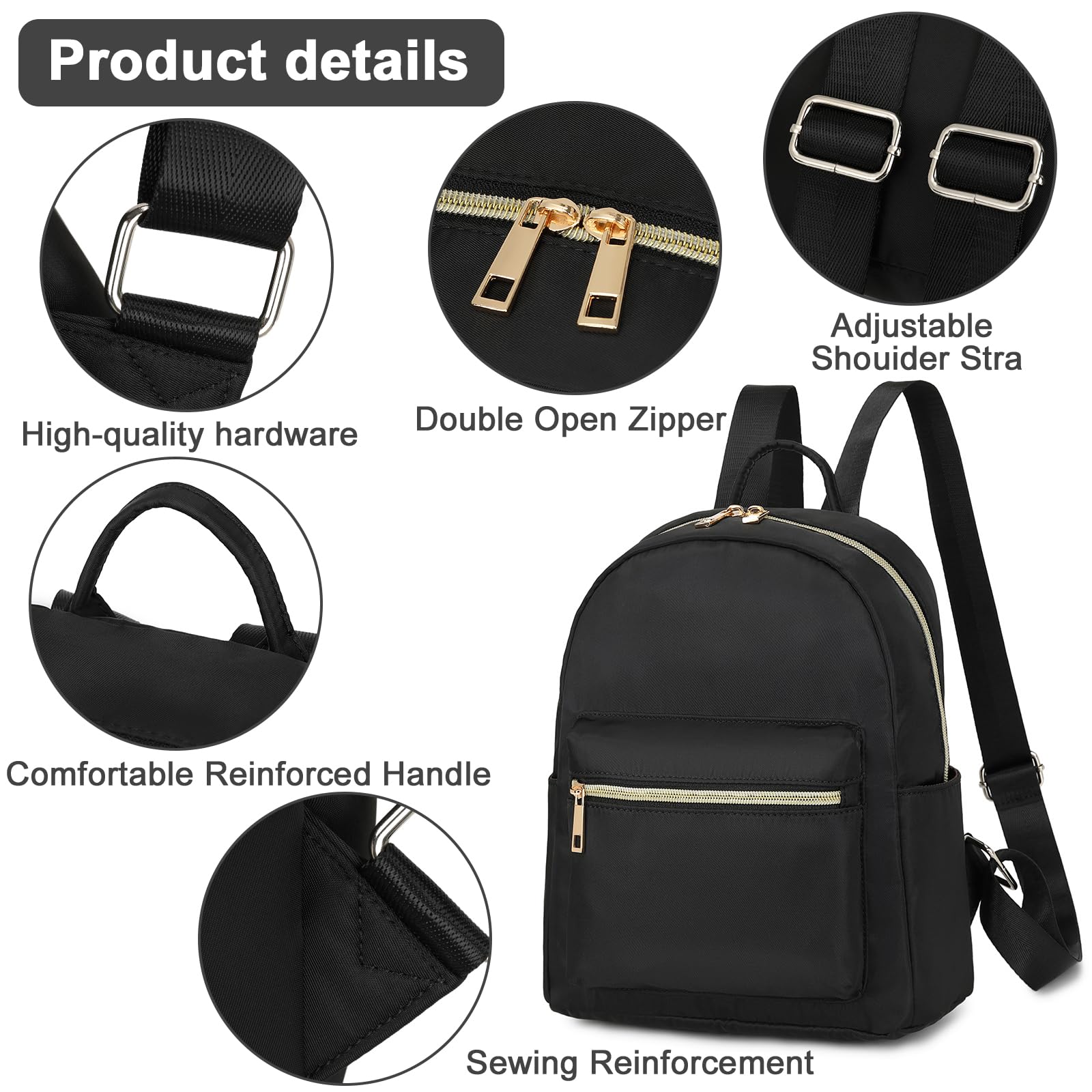 BTOOP Mini Backpack Women Girls Water-resistant Small Backpack Purse Shoulder Bag for Womens Adult Kids School Travel
