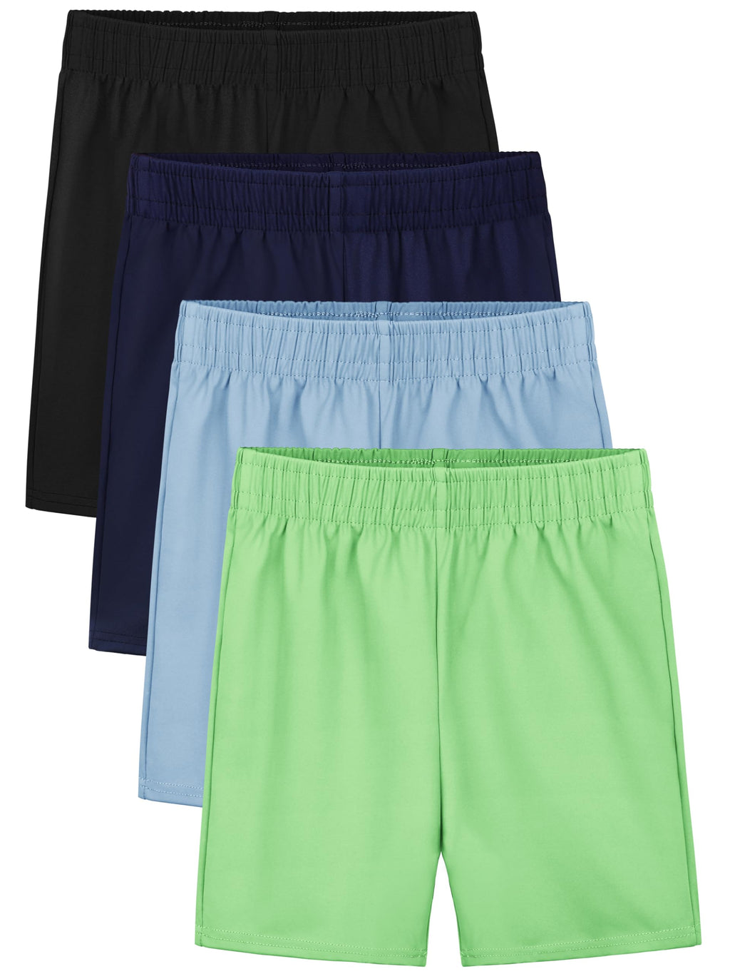 Resinta 4 Pack Toddler Boy Shorts Elastic Waist Boys Athletic Basketball Soccer Shorts Summer Pull-On Comfort for Playwear