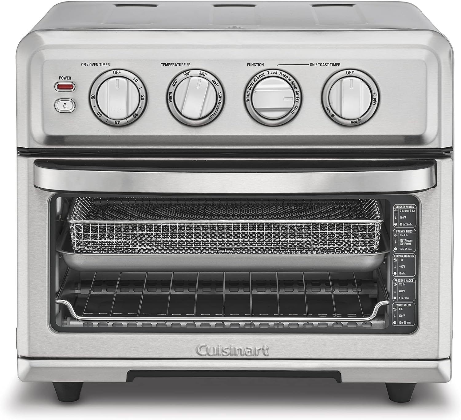 Cuisinart Air Fryer + Convection Toaster Oven, 8-1 Oven with Bake, Grill, Broil & Warm Options, Stainless Steel (TOA-70C)