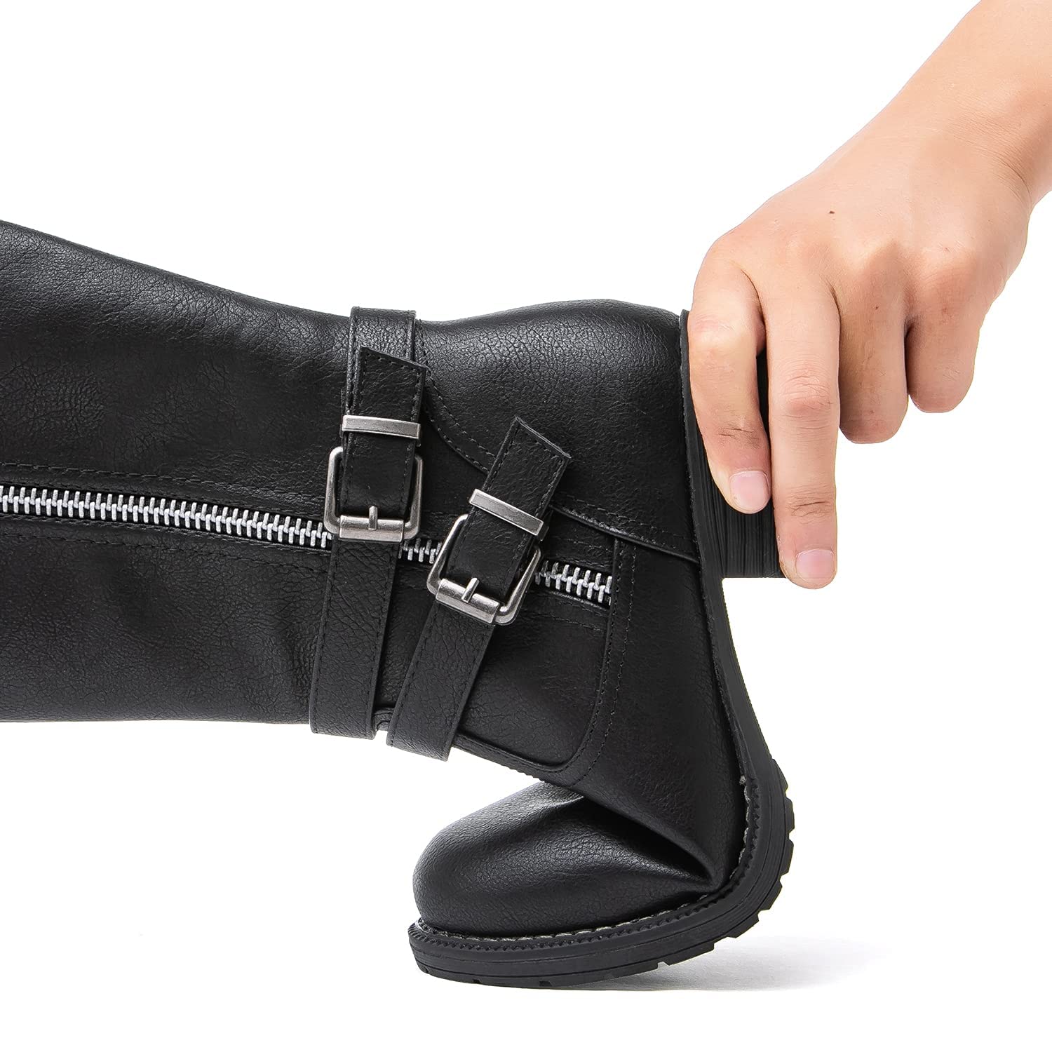 GLOBALWIN Women's Knee High Boots Fashion Comfortable Riding Boots For Women Low Heel