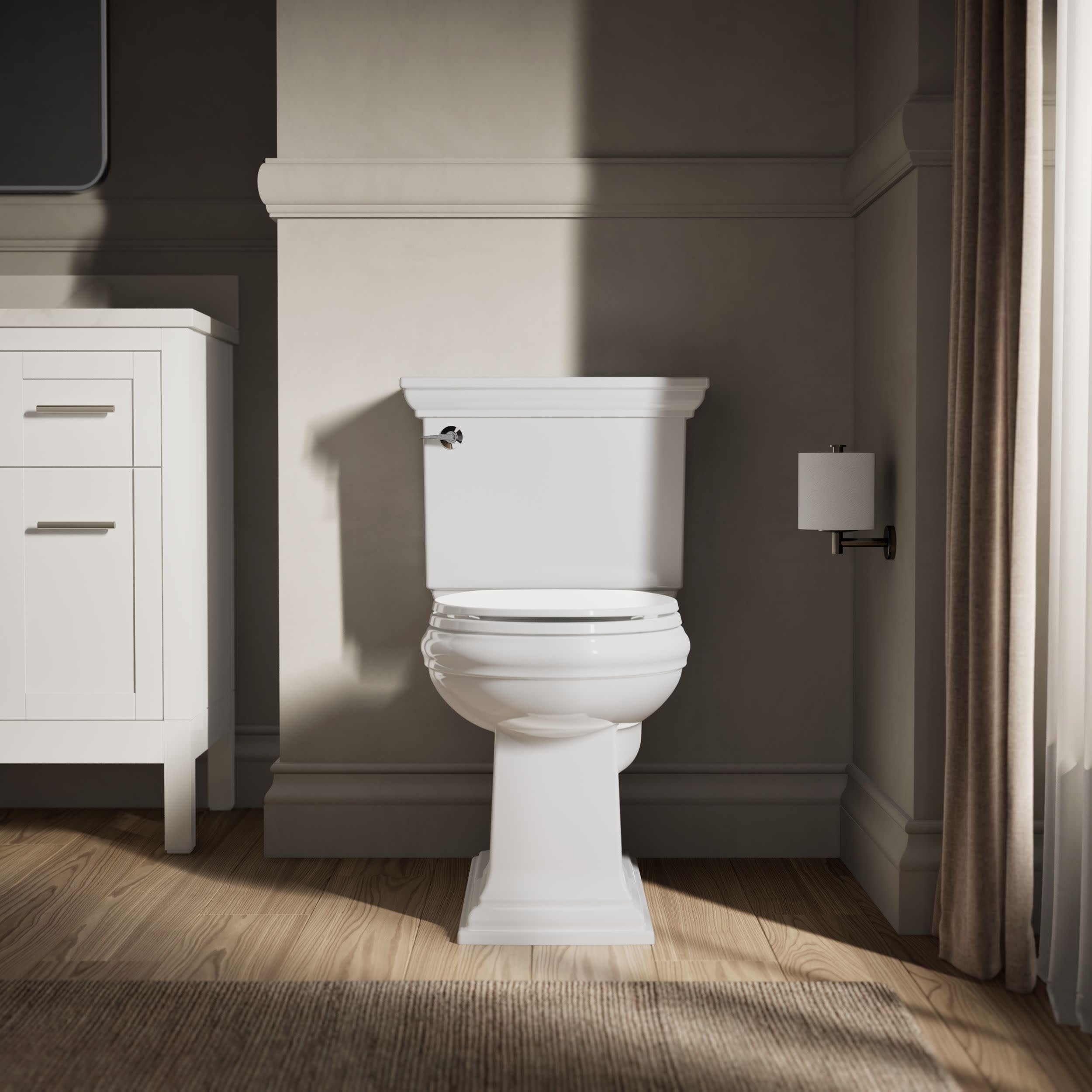 KOHLER K-4775-0 Brevia Round Toilet Seat with Quick-Release Hinges And Quick-Attach Hardware For Easy Clean, White