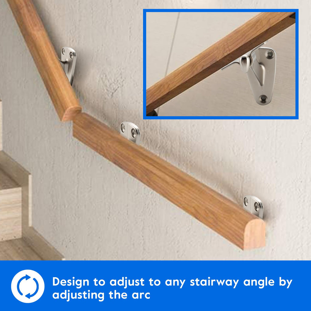 HOME MASTER HARDWARE Heavy Duty Handrail Stair Brackets Brass Staircase Hand Rail Bracket, Gold Finish, 1Pcs
