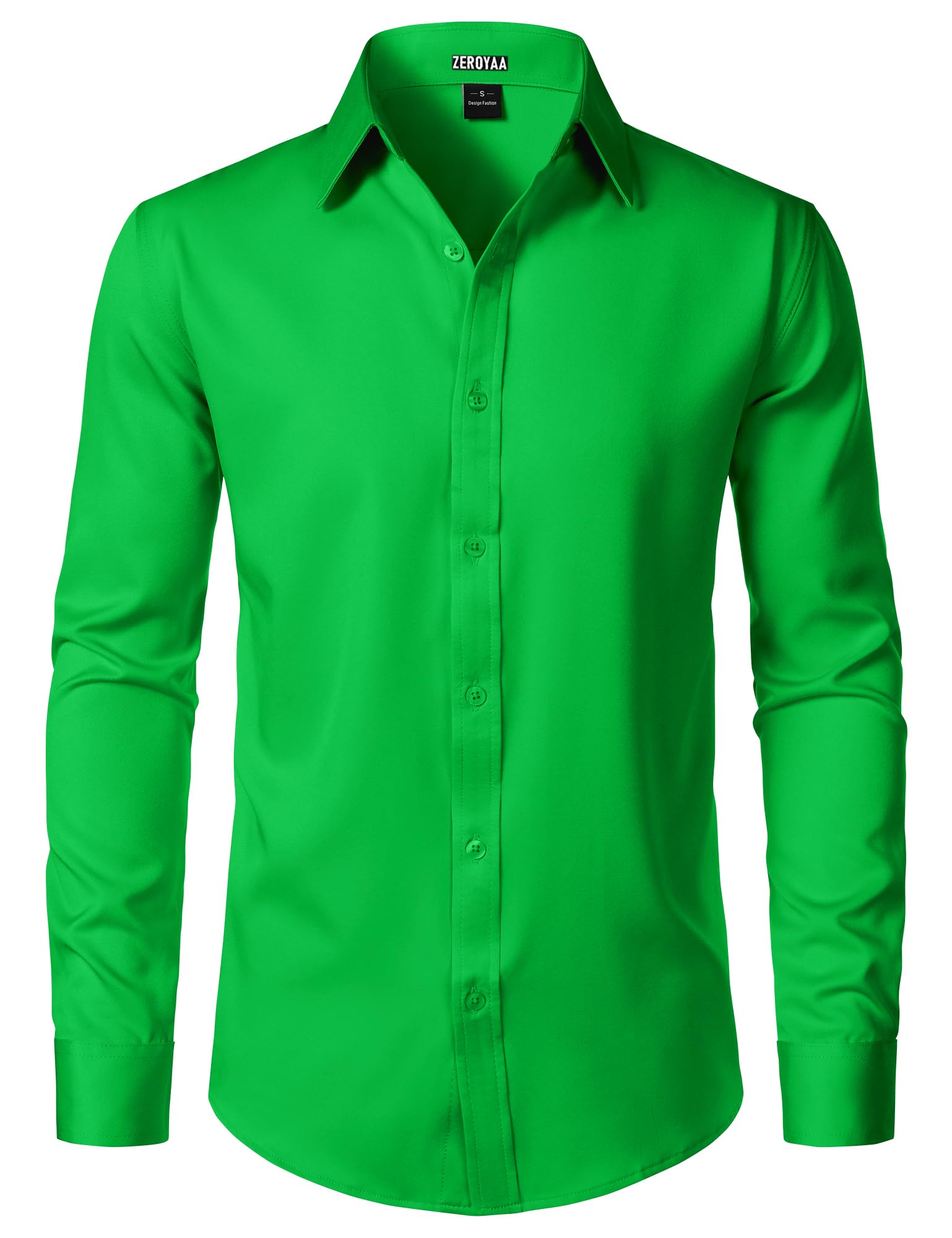 ZEROYAA Men's Wrinkle Free Long Sleeve Dress Shirt Business Casual Modern Slim Fit Button Down Shirts for Wedding and Office