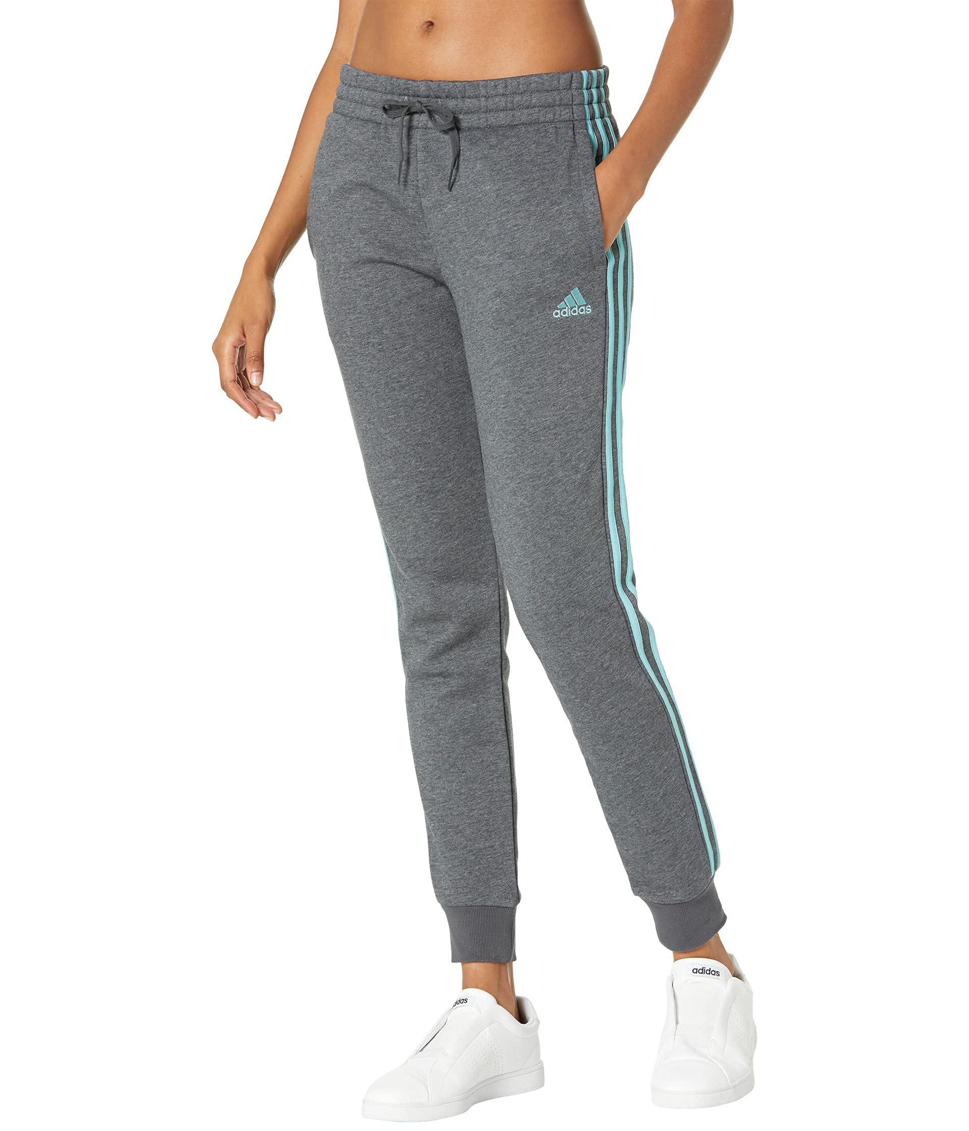 Adidas Womens Essentials Fleece Tapered Cuff Pants