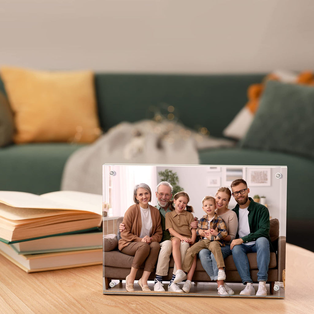 SYNTRIFIC 10 PACK Magnetic Picture Frame,8X10 Acrylic Frame Double Sided Picture Frame,20mm Thickness Magnetic Premium Acrylic Picture Frames Gifts Ideal