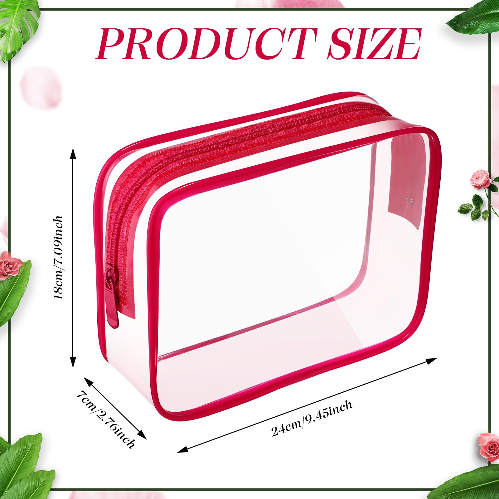 Weewooday 12 Pieces Clear Makeup Bags Cosmetic Storage Bags PVC Zipper Pouches Travel Waterproof Makeup Plastic Case for Women Organizing Toiletries Traveling Bathroom(Medium,Black)