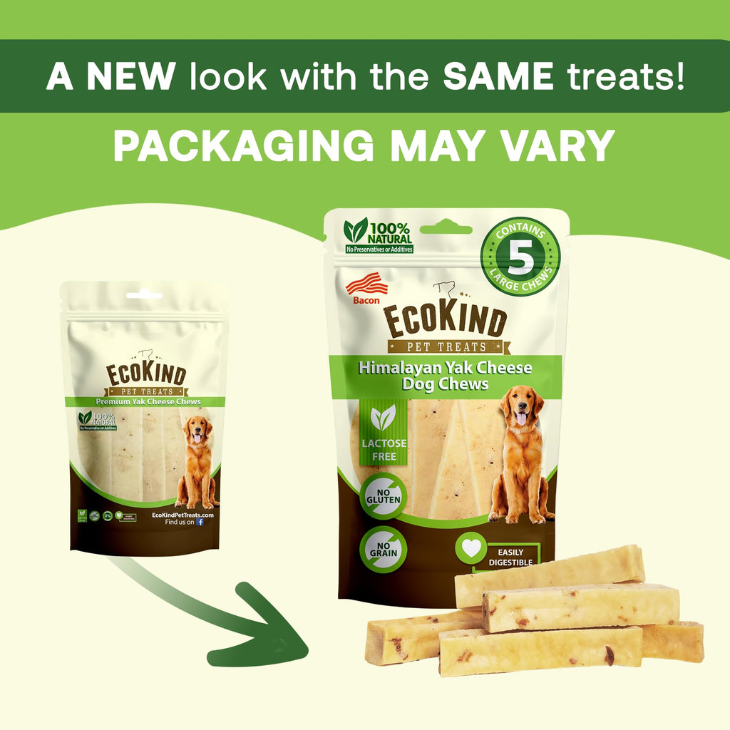 EcoKind Yak Cheese Himalayan Dog Chews, Yak Chews for Small Dogs, Long Lasting Bone for Aggressive Chewers, Only 3 Ingredients, Natural High Protein Treat, No Additives, Lactose Free, Small - 16 Chews