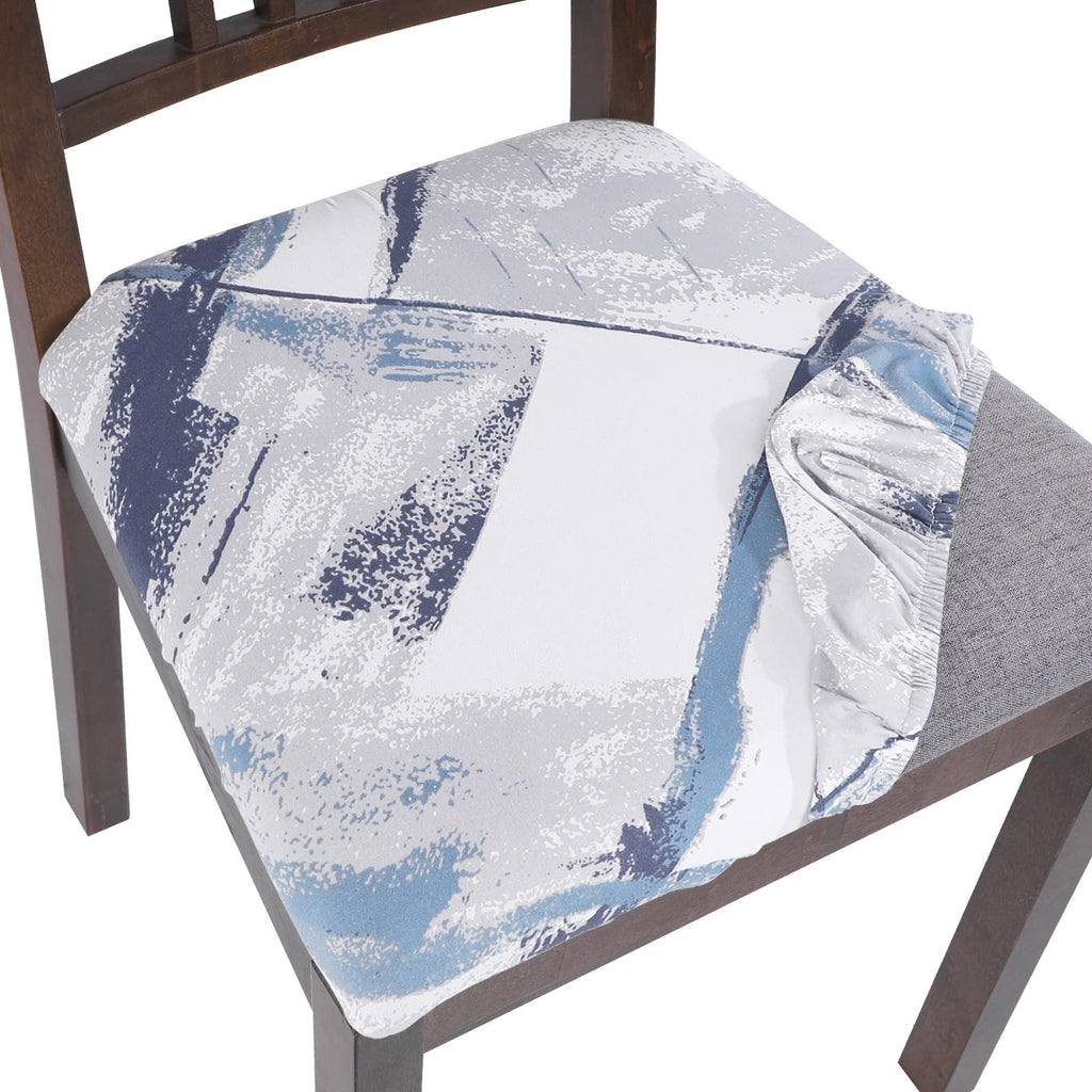 SearchI Seat Covers for Dining Room Chairs Stretch Printed Chair Seat Covers Set of 2, Removable Washable Upholstered Chair Seat Protector Cushion Slipcovers for Kitchen, Office(Ball Flower)