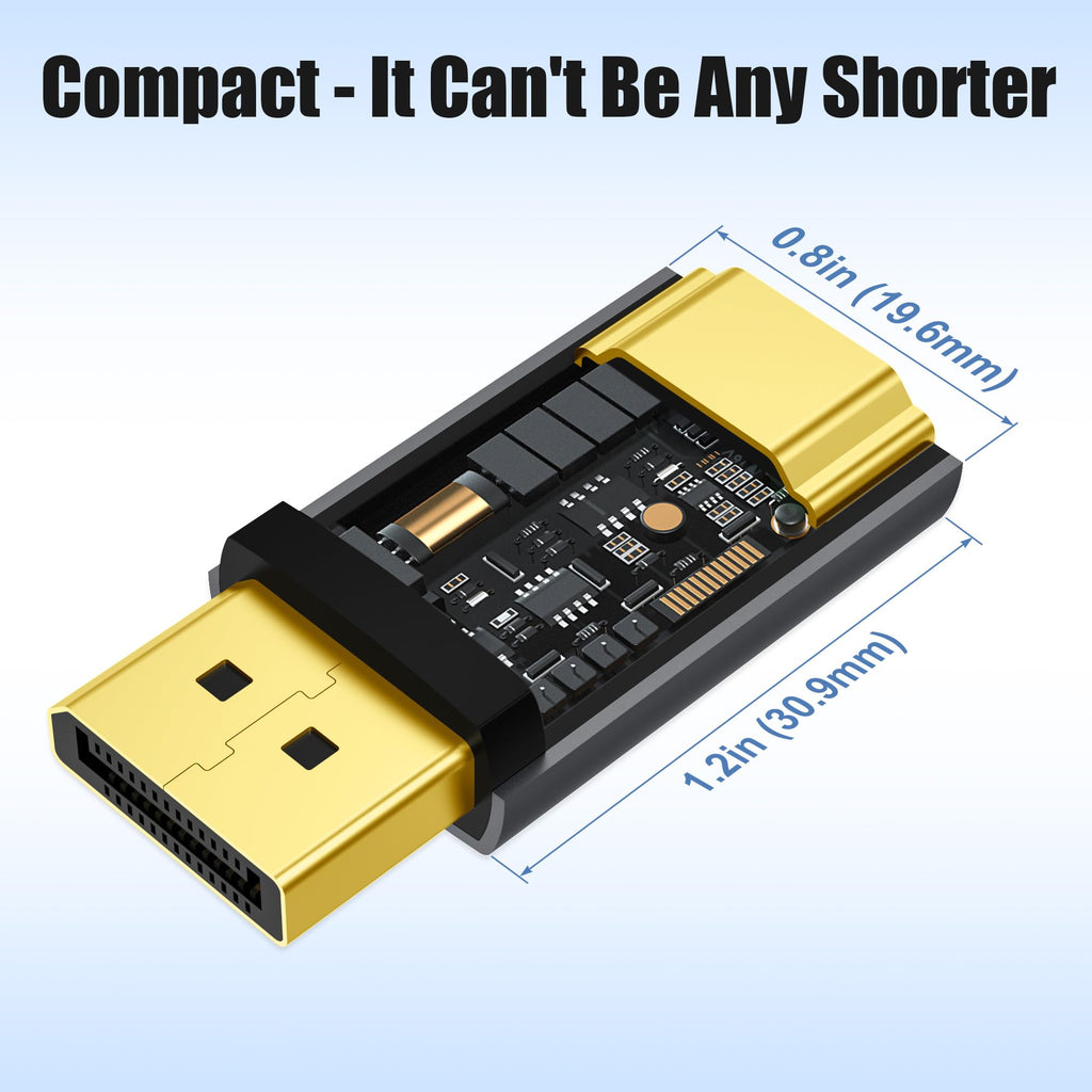 AGVEE 1 Pack Display Port to HDMI 4K@30HZ Adapter, Alloy Shell DP Displayport PC to HDMI Display Coulper Converter, Backward Compatibile with 2K@60HZ 1080P@120HZ Full HDTV, Uni-Directional, Black
