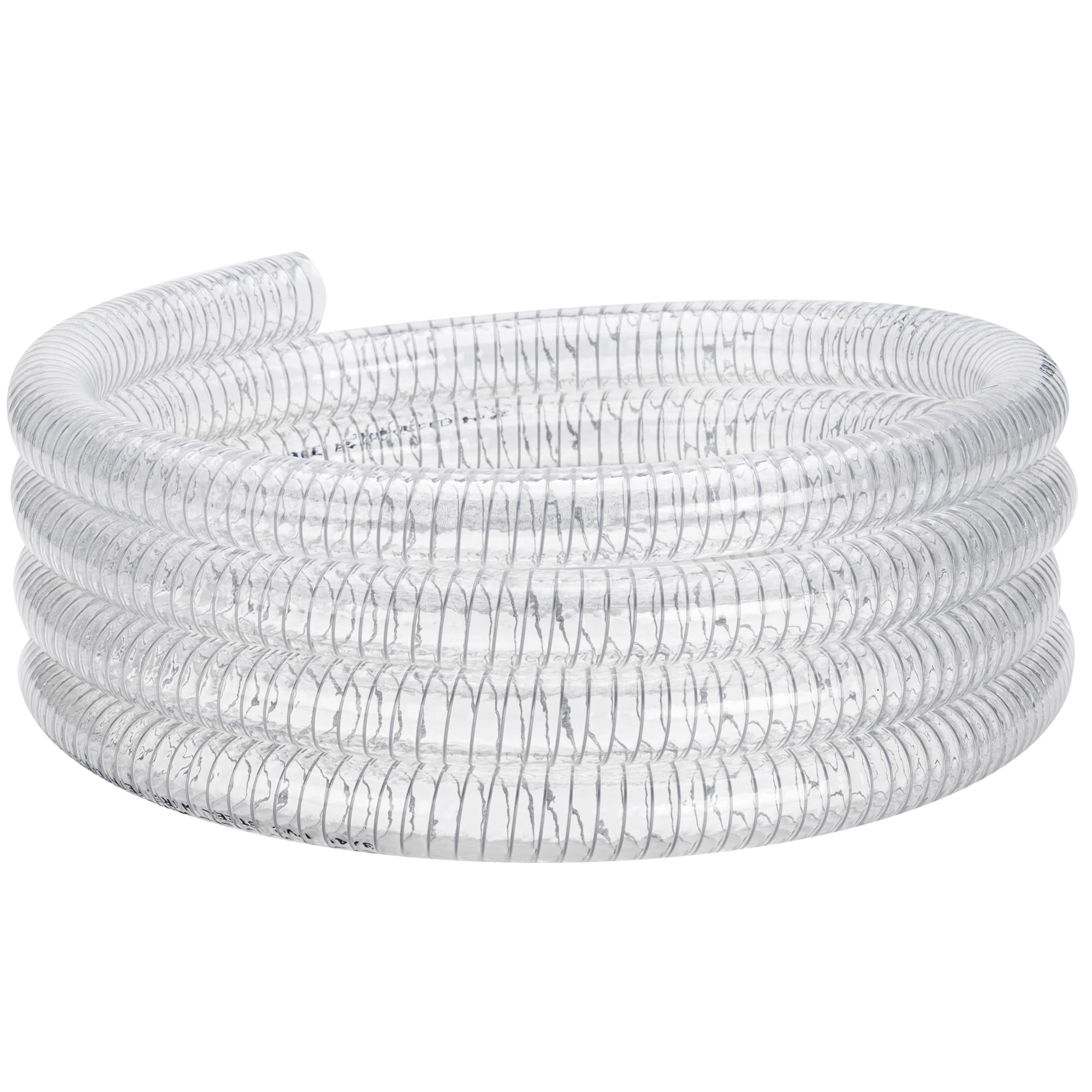 1"id-5ft PVC Reinforced Tubing Steel Wire Suction Flexible Hose Vinyl Tubing Heavy Duty PVC Vacuum Hose Drain Fuel Oil Gas Water for Marine Bilge Pump Pond Spa