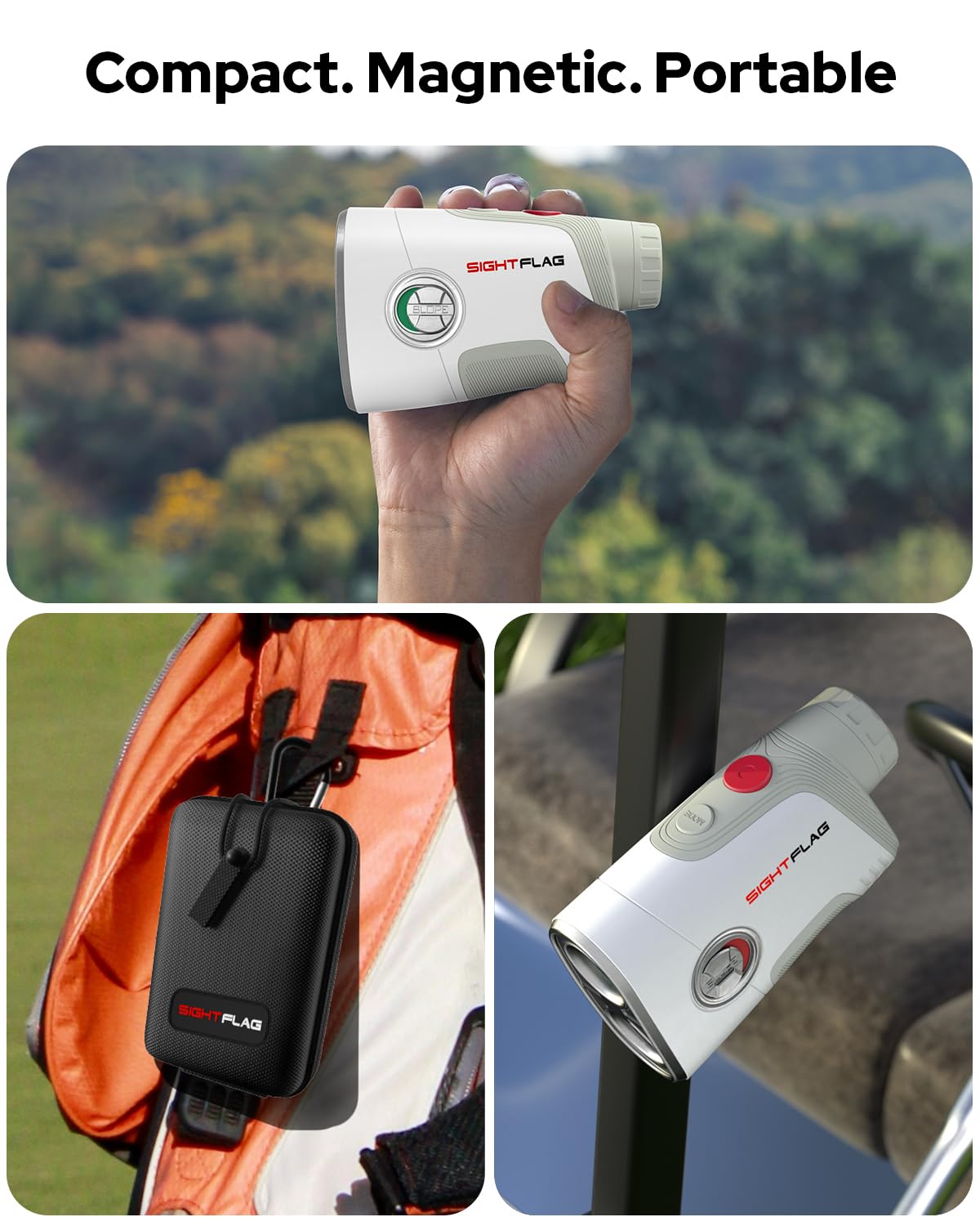GF2-Golf Rangefinder with Slope and Pin Flagpole Lock Vibration, 1300 Yards Range Finder, External Slope Switch
