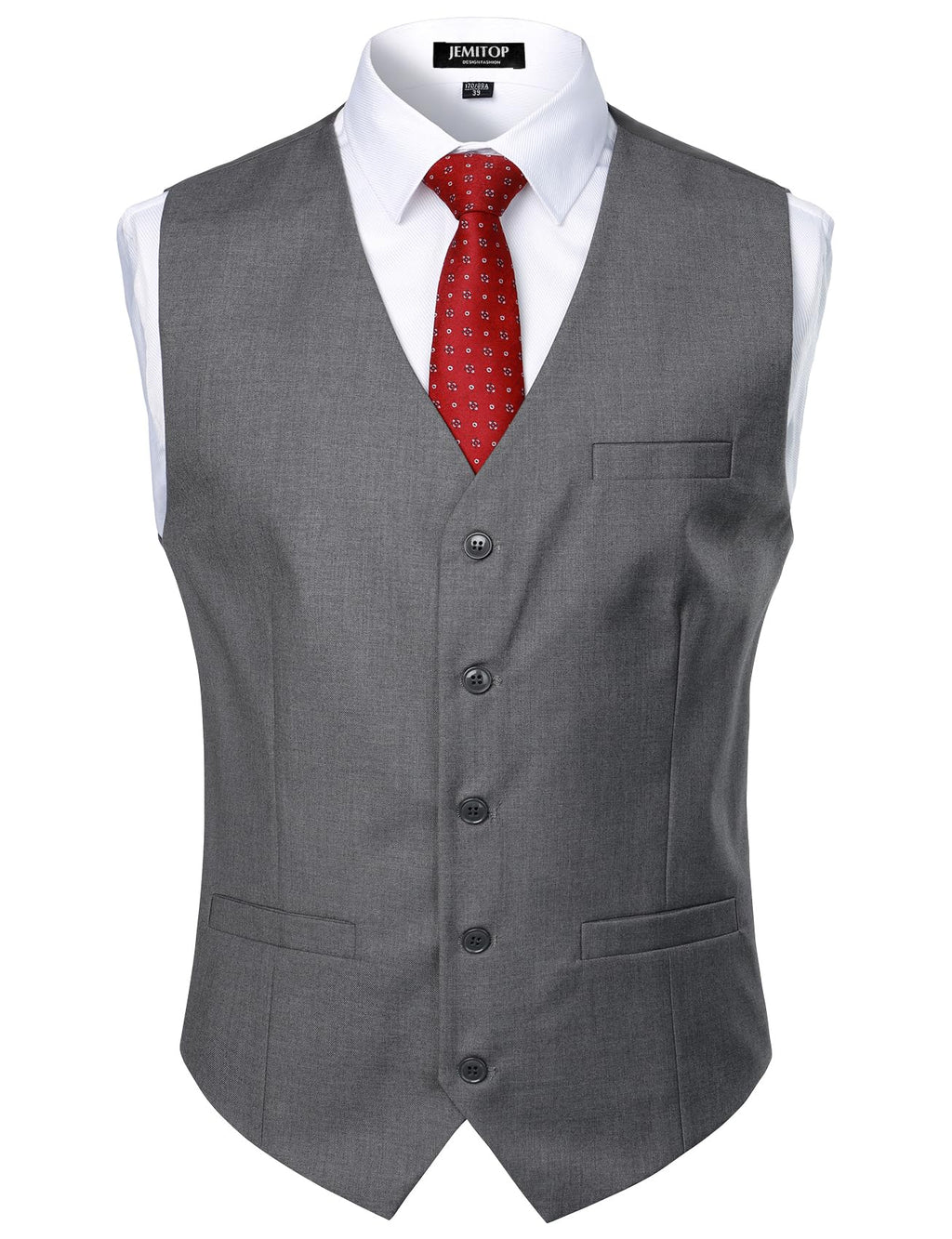JEMITOP Men's Classic Slim Fit Dress Vest Formal Wedding Prom Tuxedo Suit Vest with Pocket