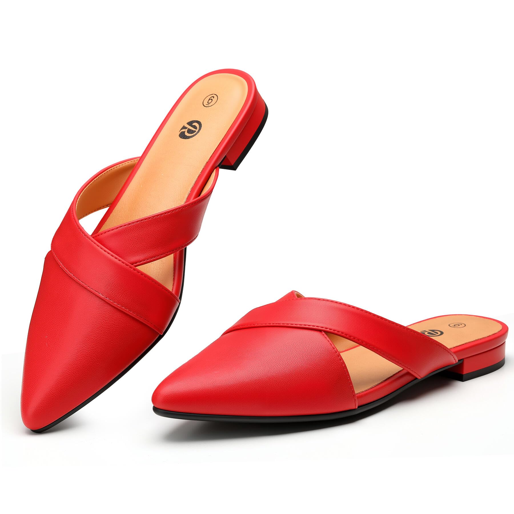 Rekayla Women's Mules Closed Pointed Toe Flats Backless Loafers Shoes for Women