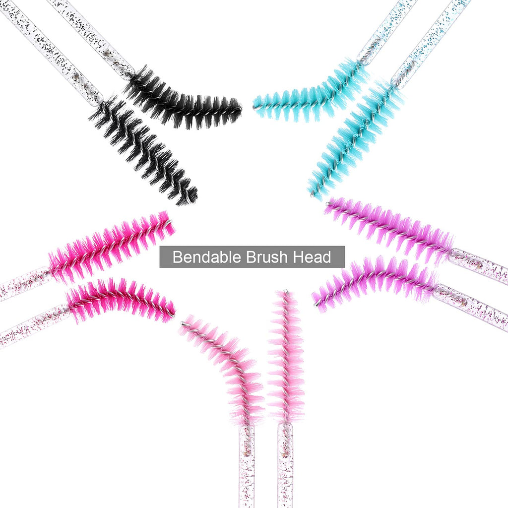 Tbestmax 500 Disposable Mascara Wands Eyelash Brush Spoolies for Eyebrow Eye Lash Extension, Makeup Brushes Applicators Kits - 5 Colors