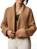 Saodimallsu Womens Cropped Cardigan Open Front Shawl 2026 Fall Trendy Long Sleeve Sweater Jacket