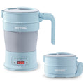 HYTRIC Travel Electric Kettle, 700ML Foldable Small Electric Kettle BPA-Free, Portable Kettle with Multifunctional Panel, Collapsible Hot Water Kettle with Keep Warm & Delay Start, 110V Black