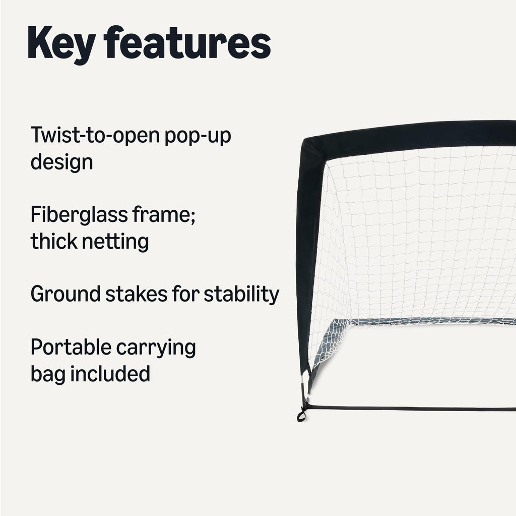 Amazon Basics Portable Pop Up Soccer Goal Net for Backyard Training