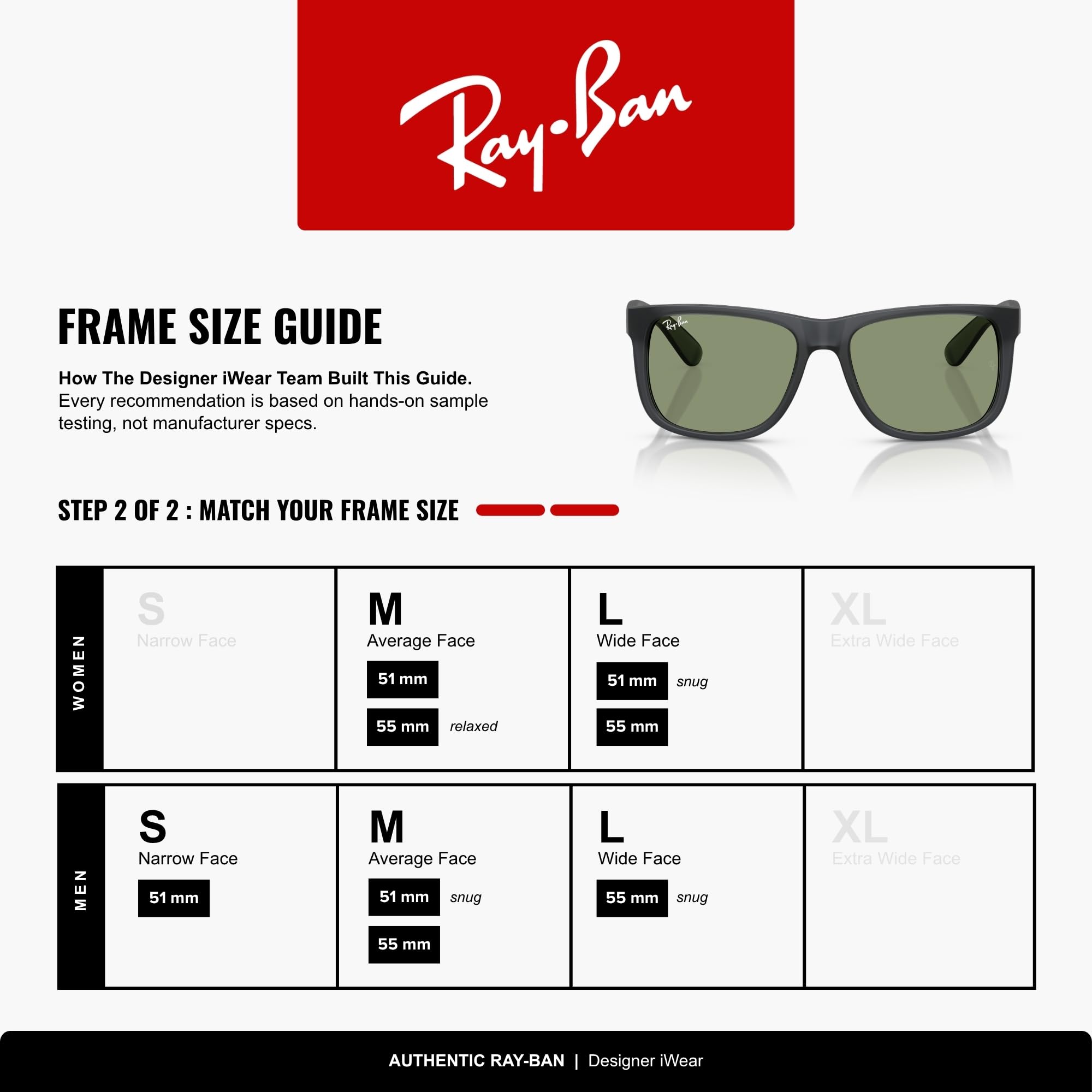Ray-Ban RB4165F Justin Classic Square Sunglasses for Men