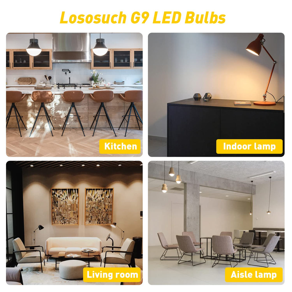 G9 LED Bulbs Dimmable 3W (T4 30W 25W 20W Halogen Bulb Equivalent), Warm White 2700K, 120V, 350LM Bi Pin or Chandelier Wall Pendant Ceiling Lamps,No Flicker 4-Pack