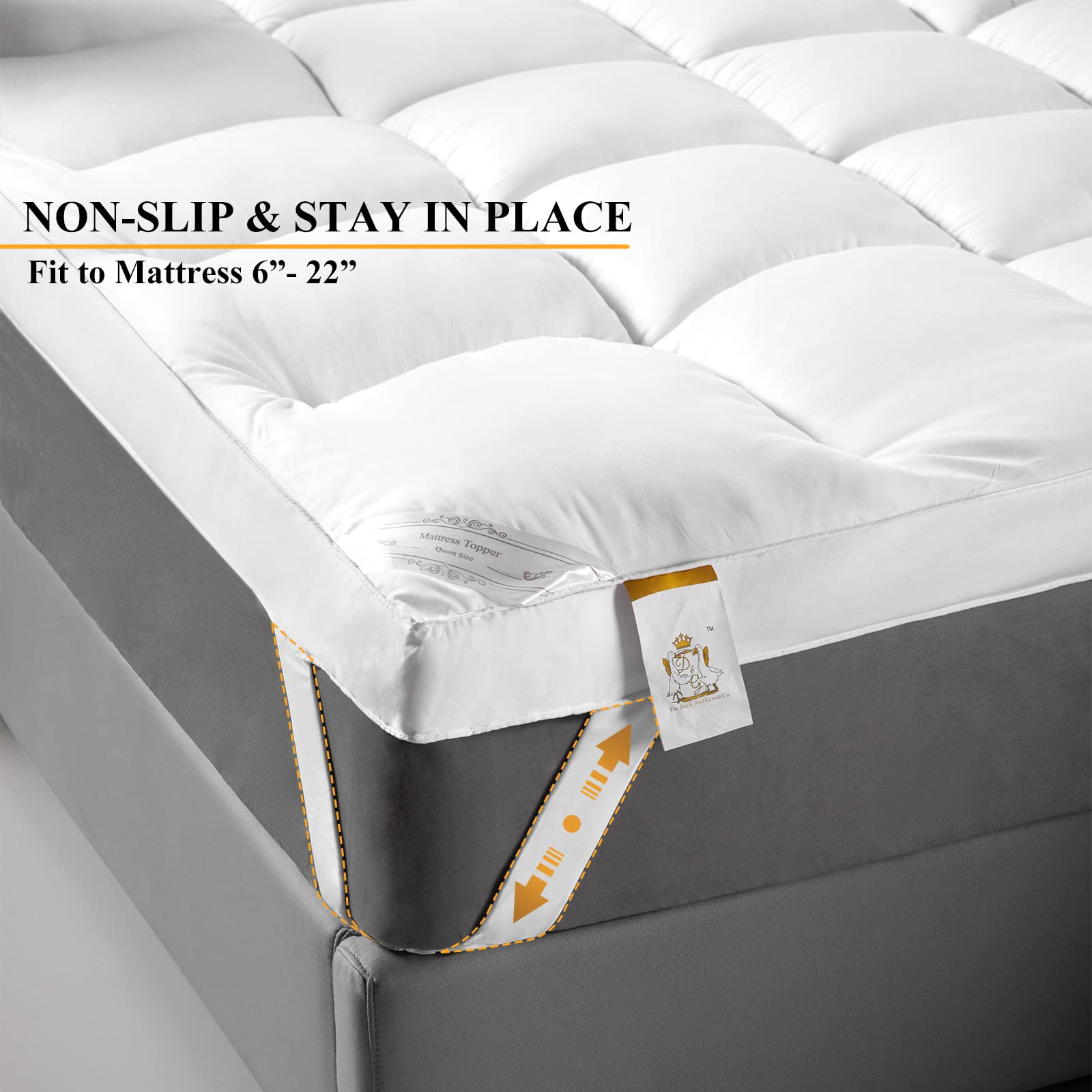 1400 GSM Extra Thick Twin Mattress Topper, Cooling Pillow Top Twin Mattress Topper, Thick Plush Soft Down Alternative Mattress Pad with Elastic Straps, 6-22 Inch Deep, Back Support