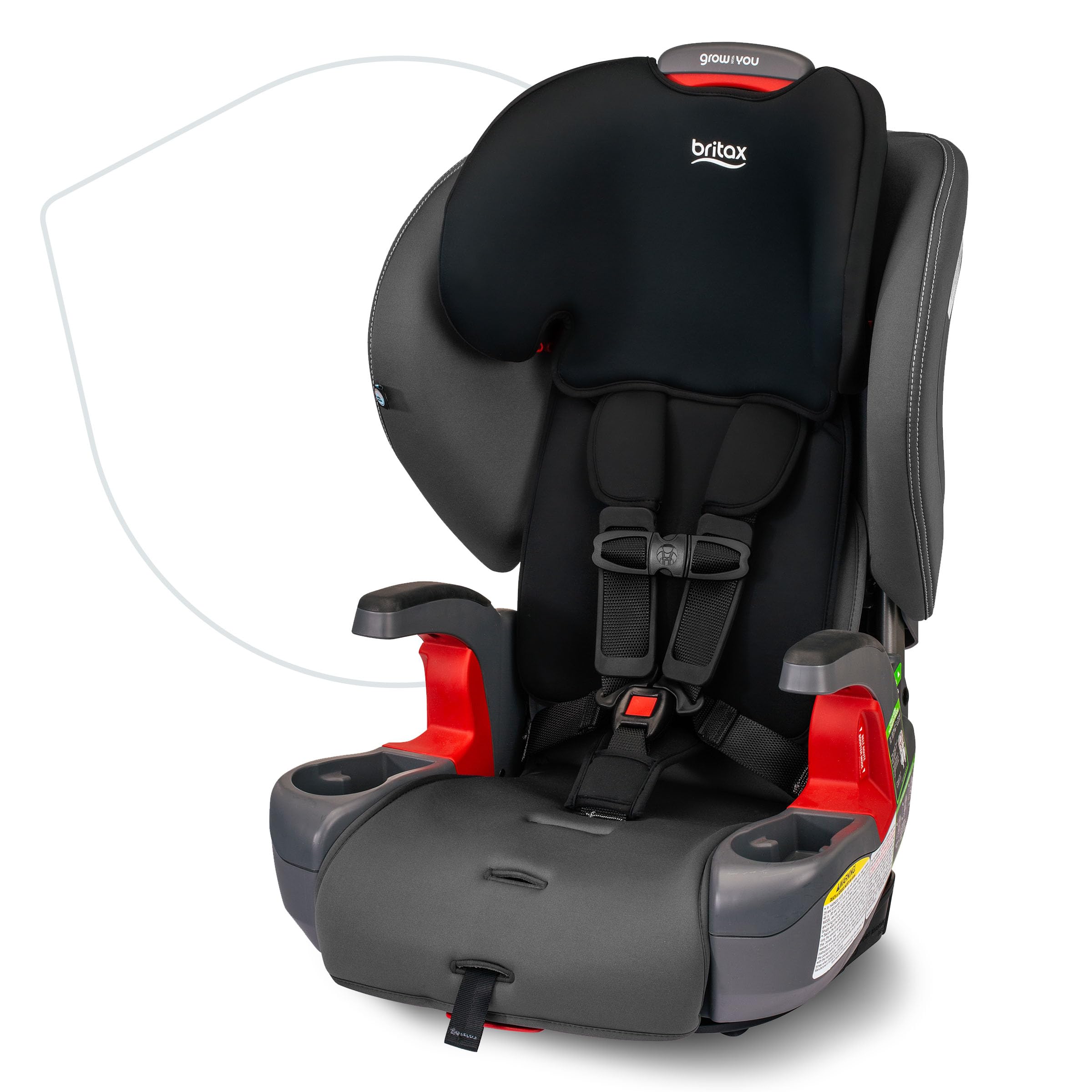 Britax Grow with You ClickTight Harness-2-Booster Car Seat, 2-in-1 High Back Booster, Black Contour
