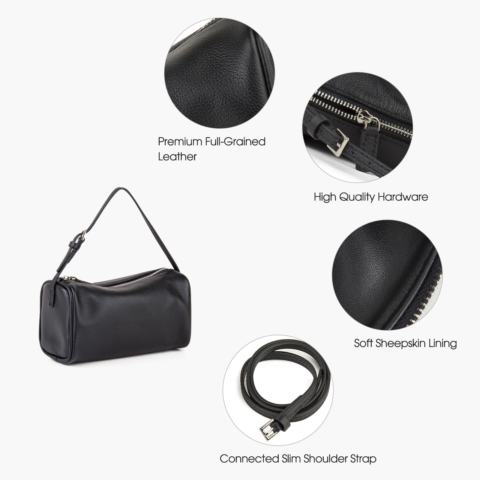 DONNAIN Premium Full-Grained Leather Crossbody Purses for Women, Hobo Bags for Women Crossbody with Adjustable Strap