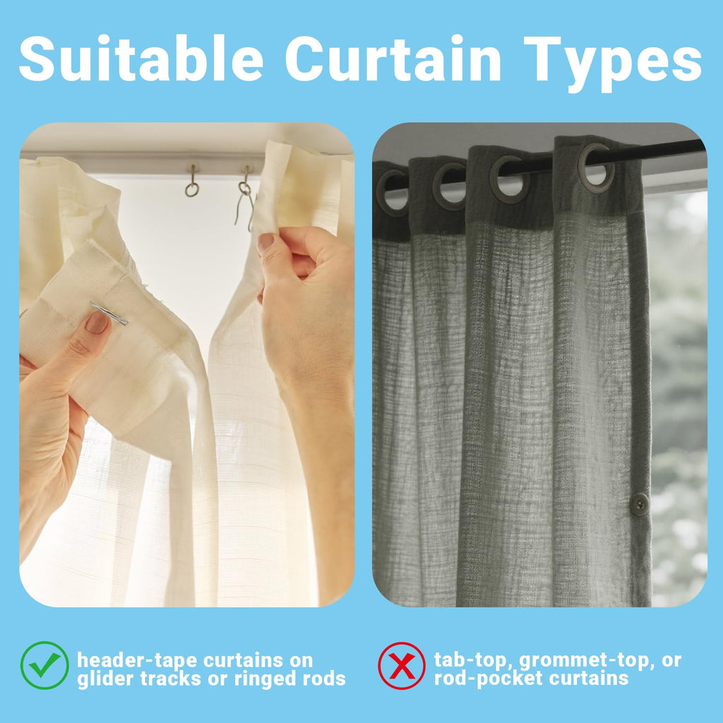 1.2 Inches Curtain Hooks, Sopito 58pcs Metal Drapery Pin and Hook for Door Window Shower Curtain, Bronze