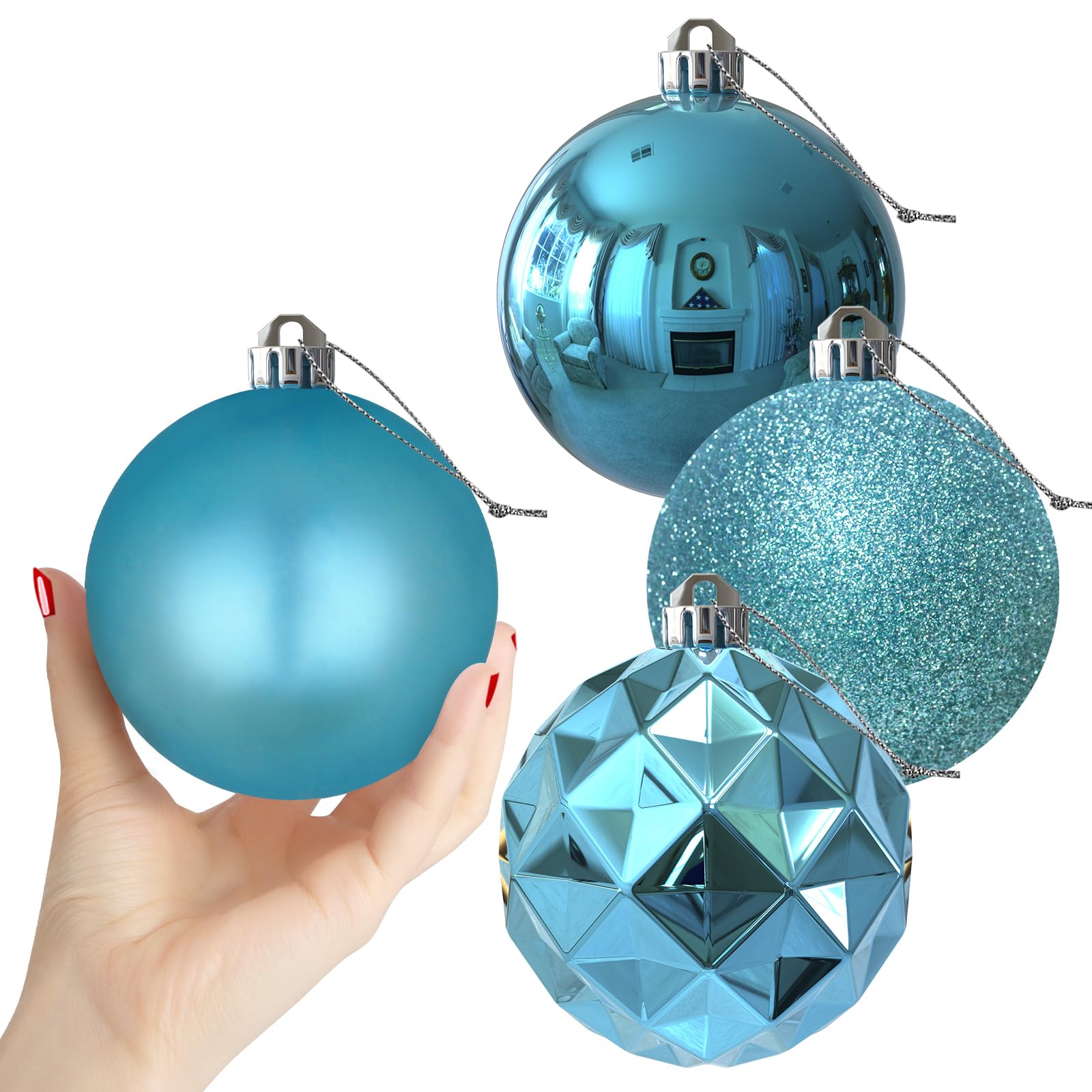 Bubblegun Pink 1.6" Small Christmas Balls Christmas Tree Decoration Ornaments Shatterproof Hanging Balls for Birthday Halloween Holiday Wedding Decorations Set of 12pcs