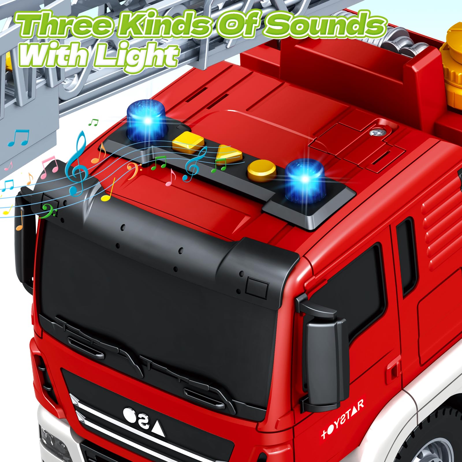 Bstoyder Kids Toys for 3 4 5 6 7 8 Years Old Boys, 15" Crane Truck Toy with Lights, Sounds, Toddler Friction Powered Truck Vehicle Toy for Boys Girls Birthday Gifts