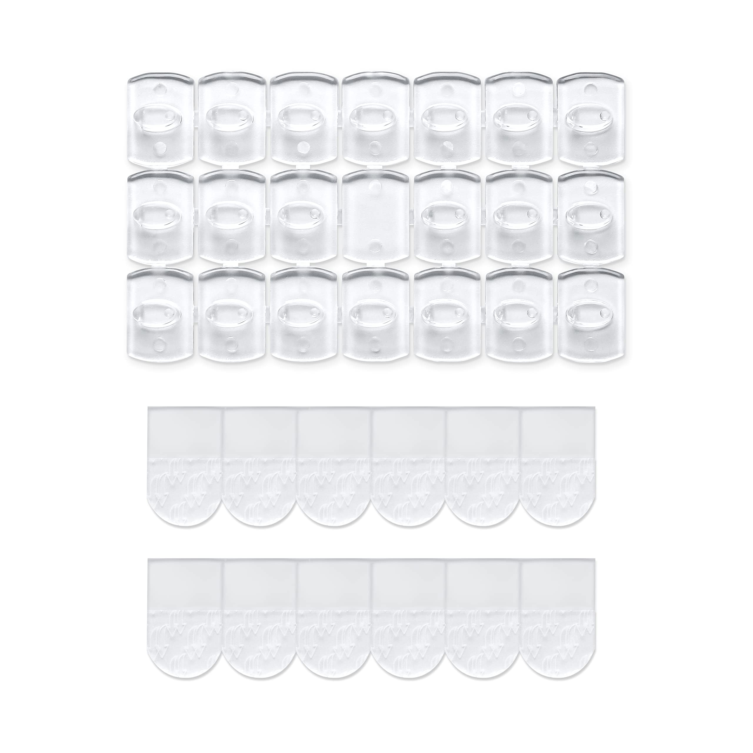 MOVELYST 100 Mini Clear Light Clips with 120 Adhesive Strips, Damage-Free Indoor Mini Wall Hooks for Hanging, Removable Clips for Christmas Decoration