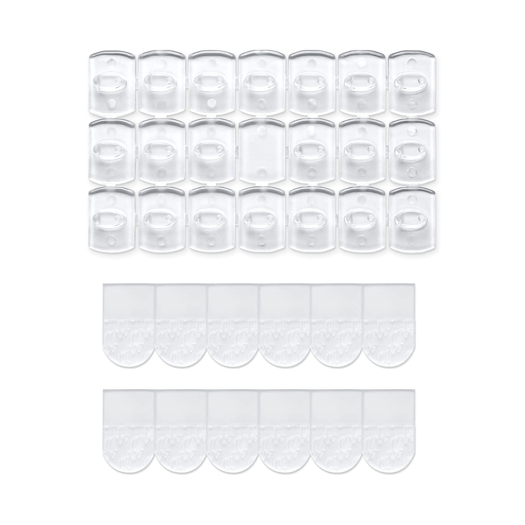 MOVELYST 100 Mini Clear Light Clips with 120 Adhesive Strips, Damage-Free Indoor Mini Wall Hooks for Hanging, Removable Clips for Christmas Decoration