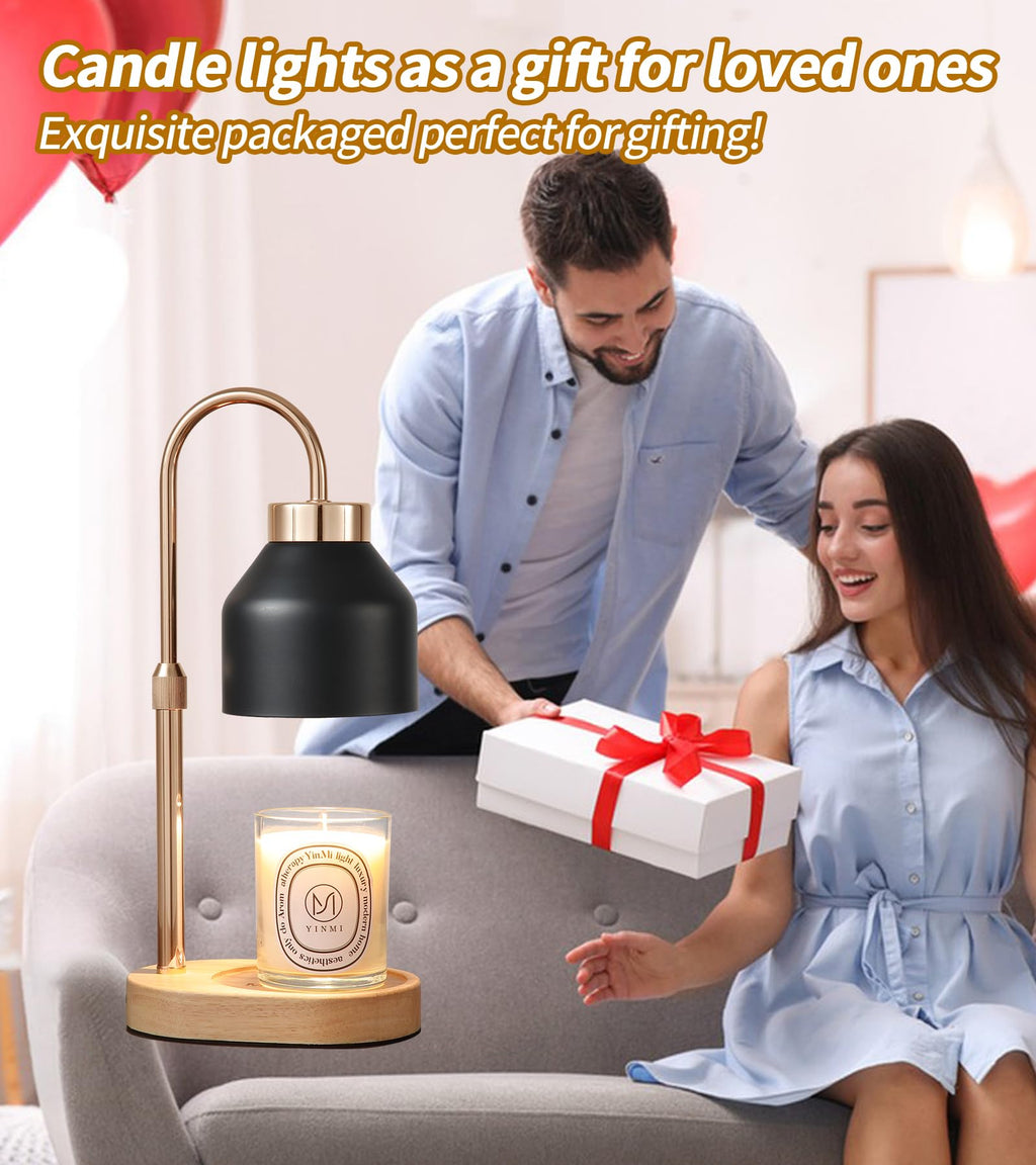 MEIXISUE Candle Warmer Lamp with Timer and Dimmer,Electric Amber Light Gifts for Women Melt Wax Warmer Lamp with 2 Bulbs for Candle Jars House Warming New Home Decor