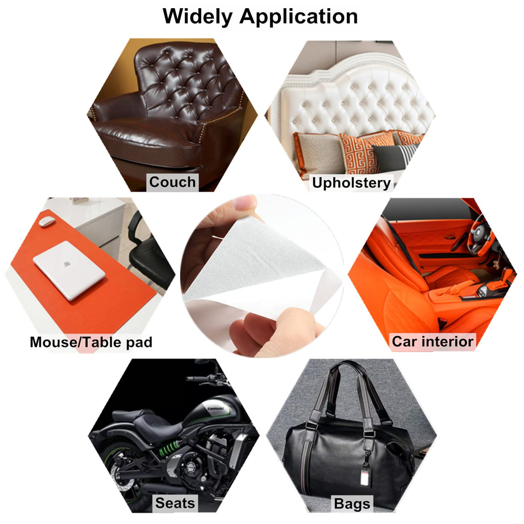 ILOFRI Large Leather Repair Patch 60x17 inch, Self Adhesive Vinyl and Leather Repair Tape Kit for Couch, Car Seat, Furniture, Upholstery, Sofa, Chairs, Handbags - Beige White