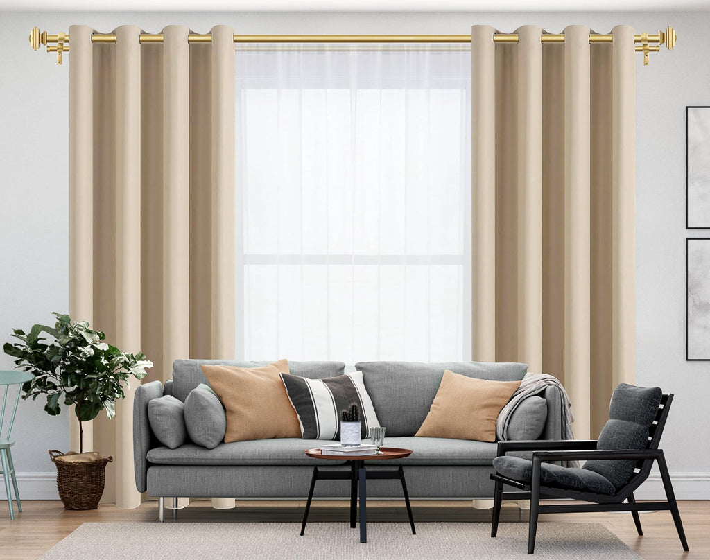 KAMANINA 1 Inch Double Curtain Rods 36 to 72 Inches (3-6 Feet) Telescoping Dark Silver Curtain Rod for Windows 24 to 68 Inches, Heavy Duty Drapery Rods with Square Finials