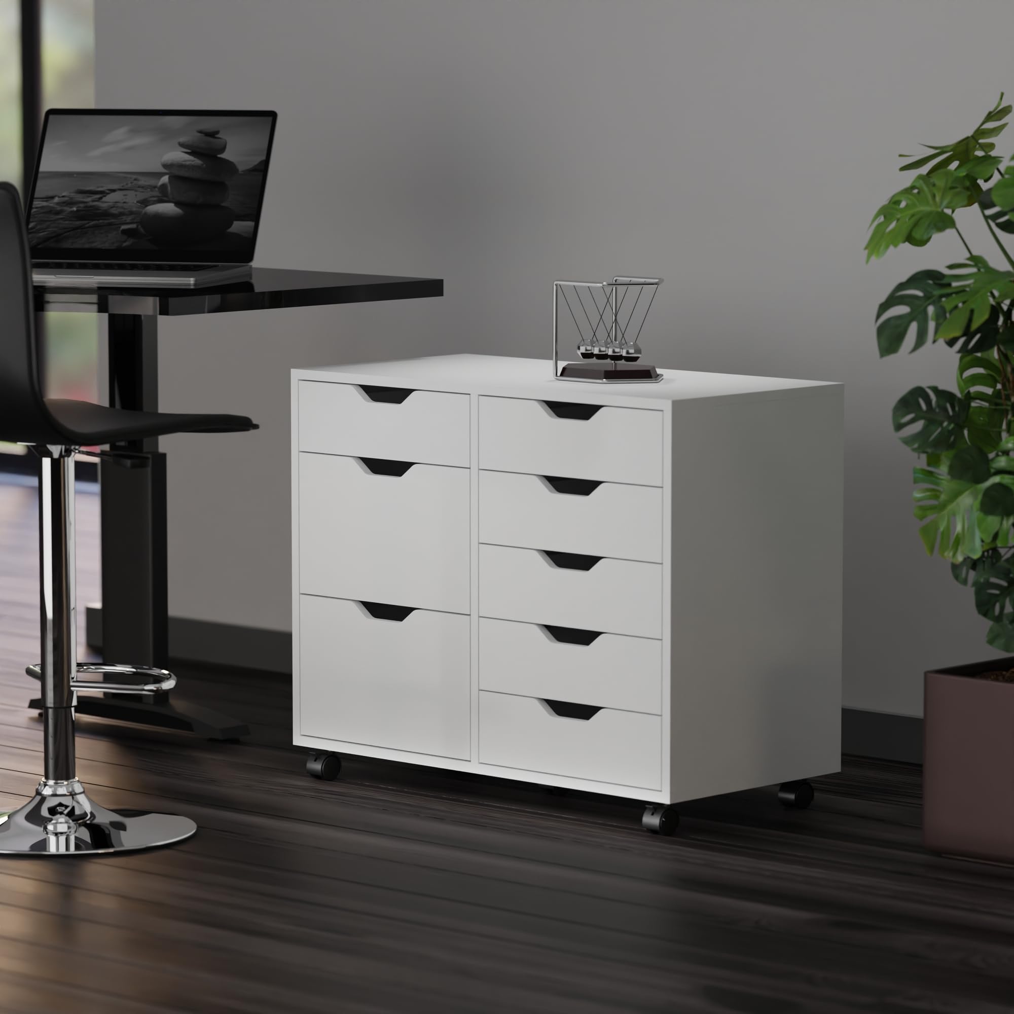 Winsome Halifax Mobile Storage Cabinet with Doors & Drawers, Stylish & Functional Home Storage Cabinet for Filing, Kitchen Organization, Moveable Furniture for Office, Dorms, Apartments
