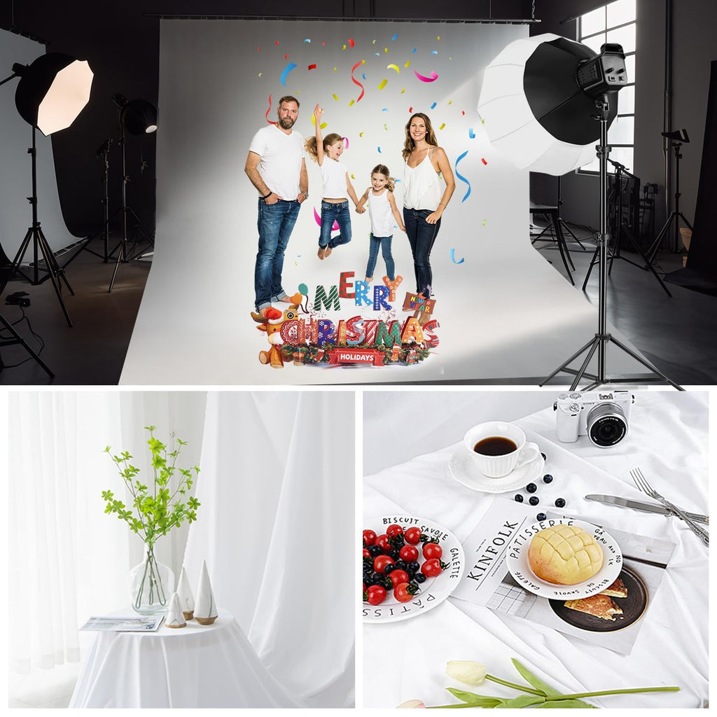 Black Backdrop 10x10ft, Photo Backdrop Curtain for Photoshoot, Pure Photographic Studio Backgrounds, Thick Polyester Fabric Photography Black Screen for Party Portraits Video Recording (Backdrop Only)